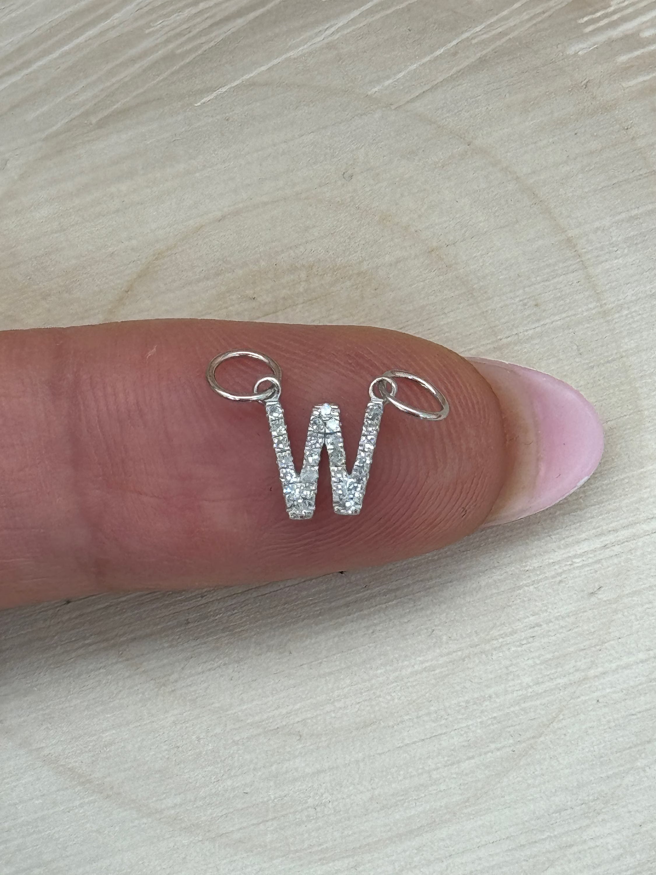 "W" Diamond Charm