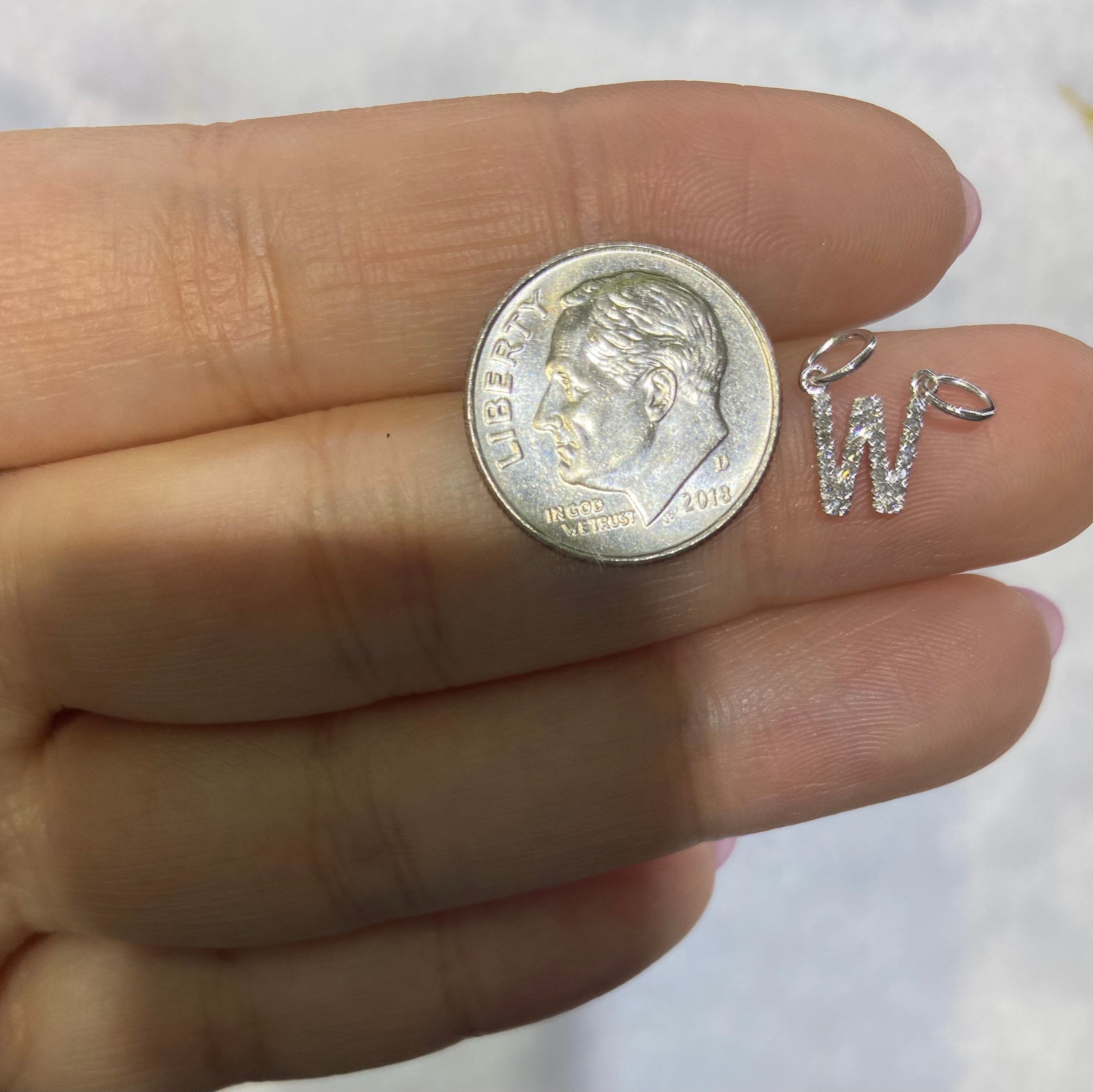 "W" Diamond Charm