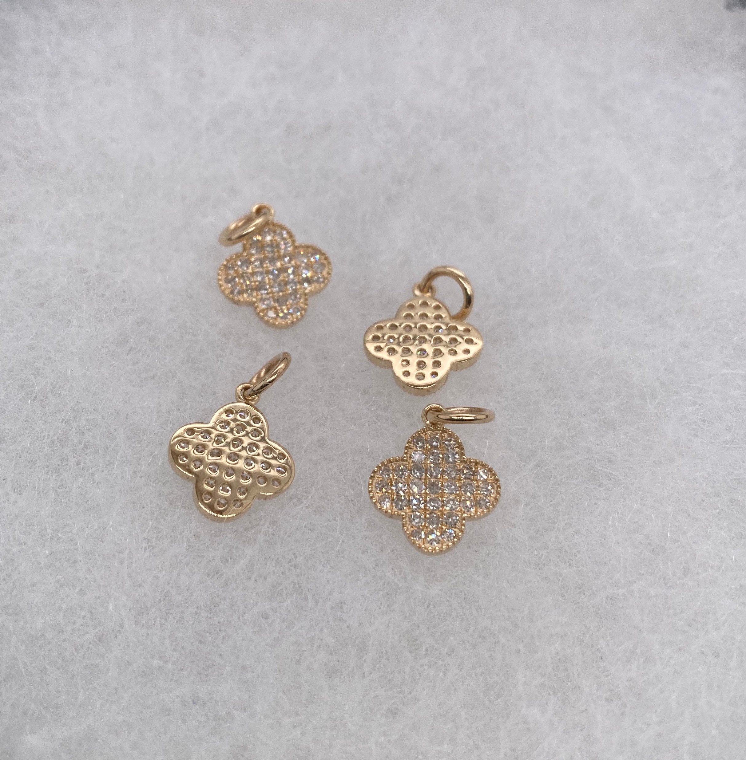 Diamond 4 Leaf Clover Charm
