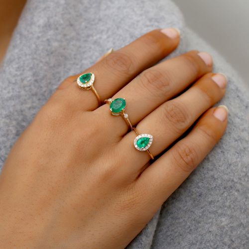 Emerald Pear Ring