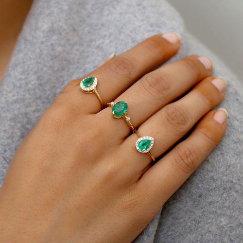 Emerald Pear Ring