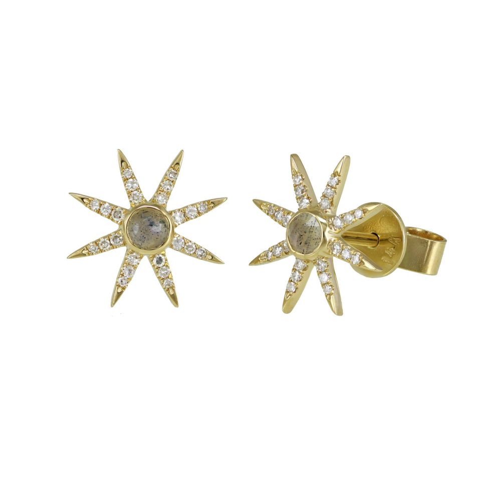 Diamond Star Studs With Turquoise
