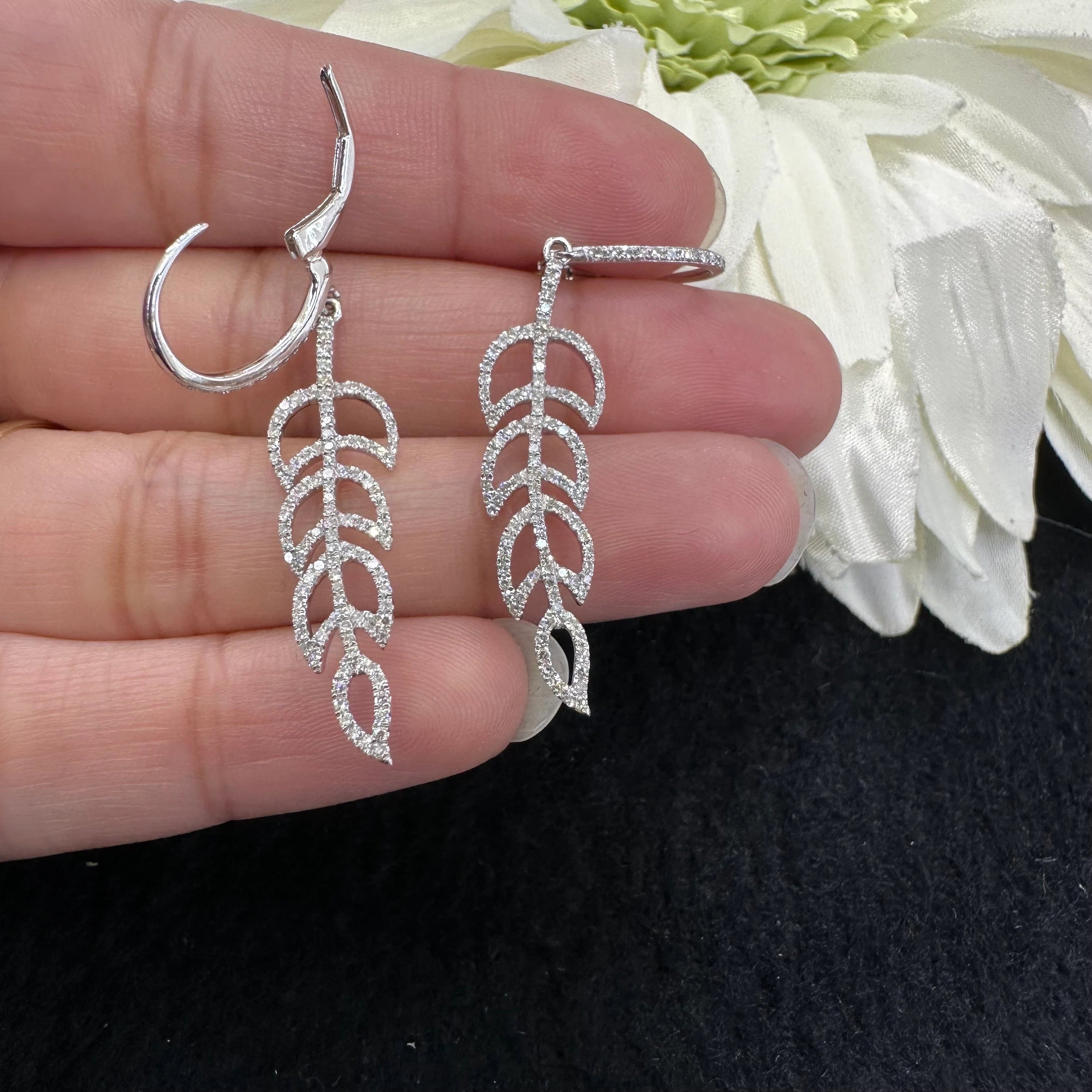 Diamond Feather Danglers