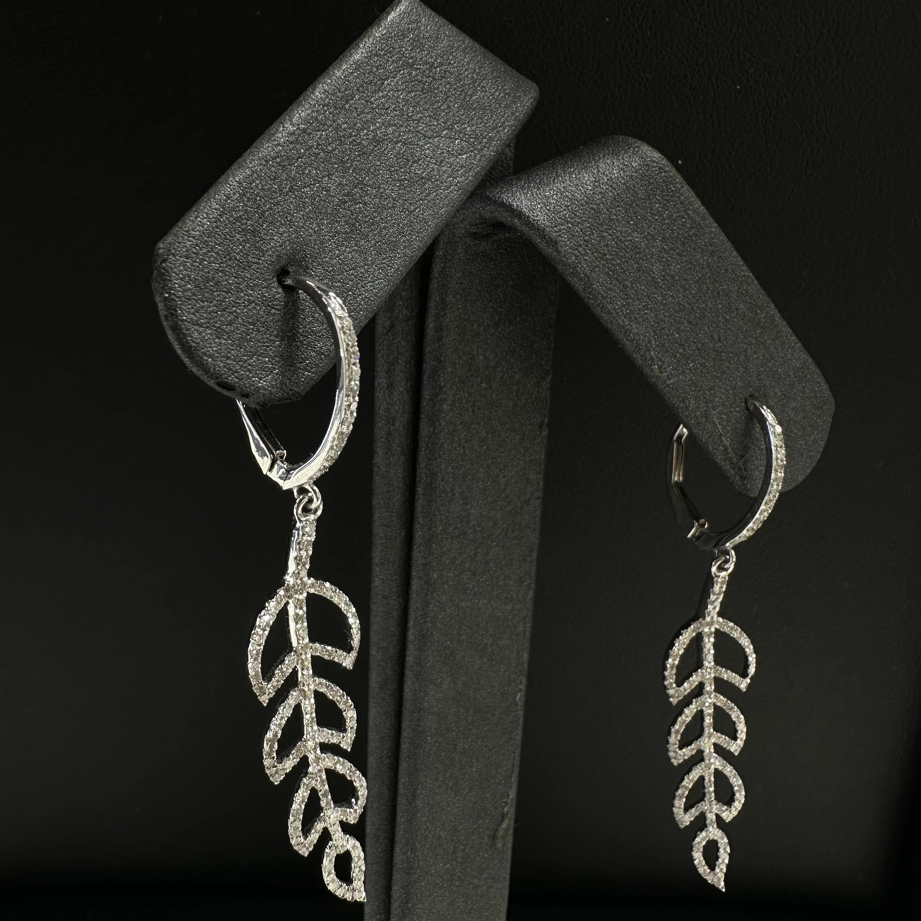 Diamond Feather Danglers