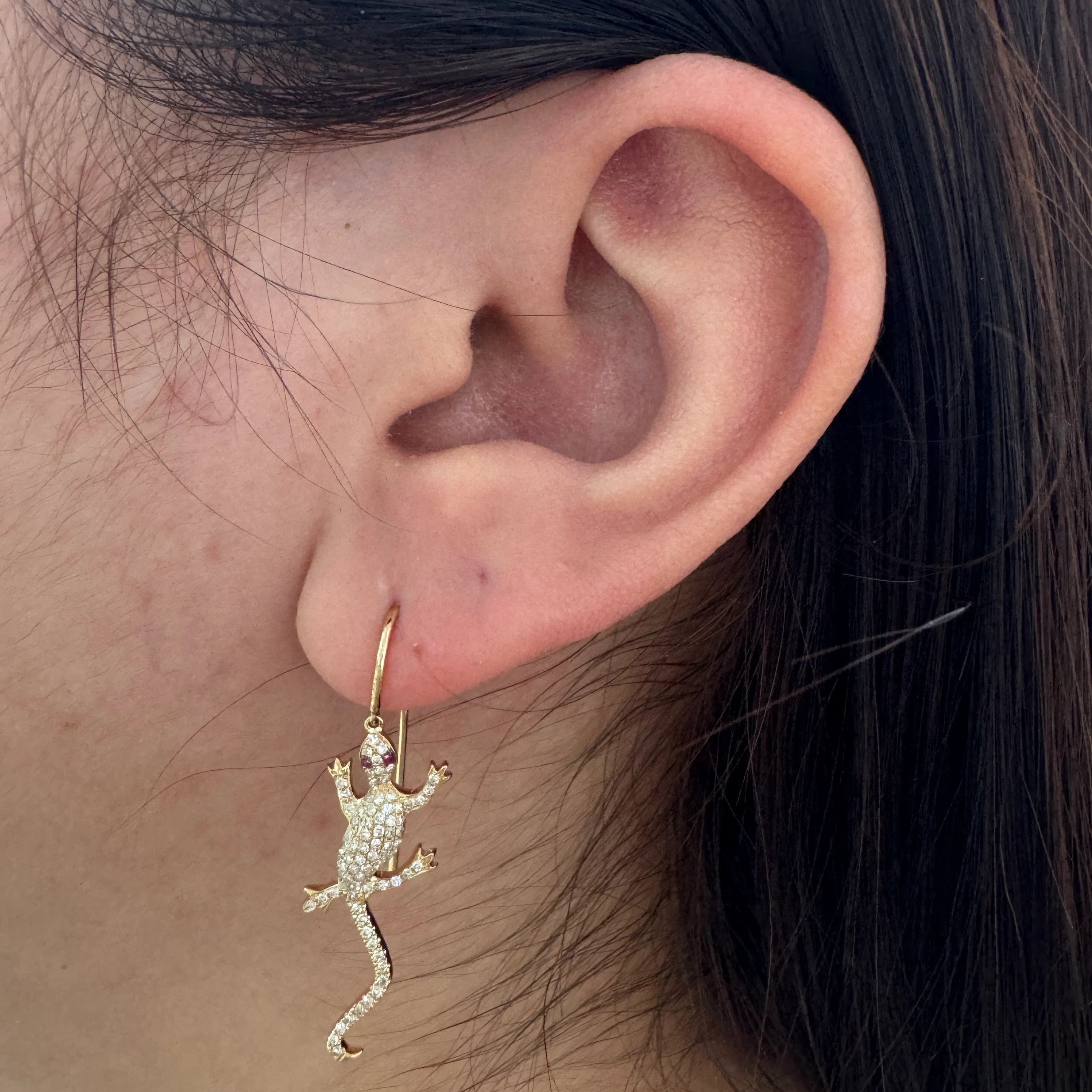 Diamond Lizard Earrings