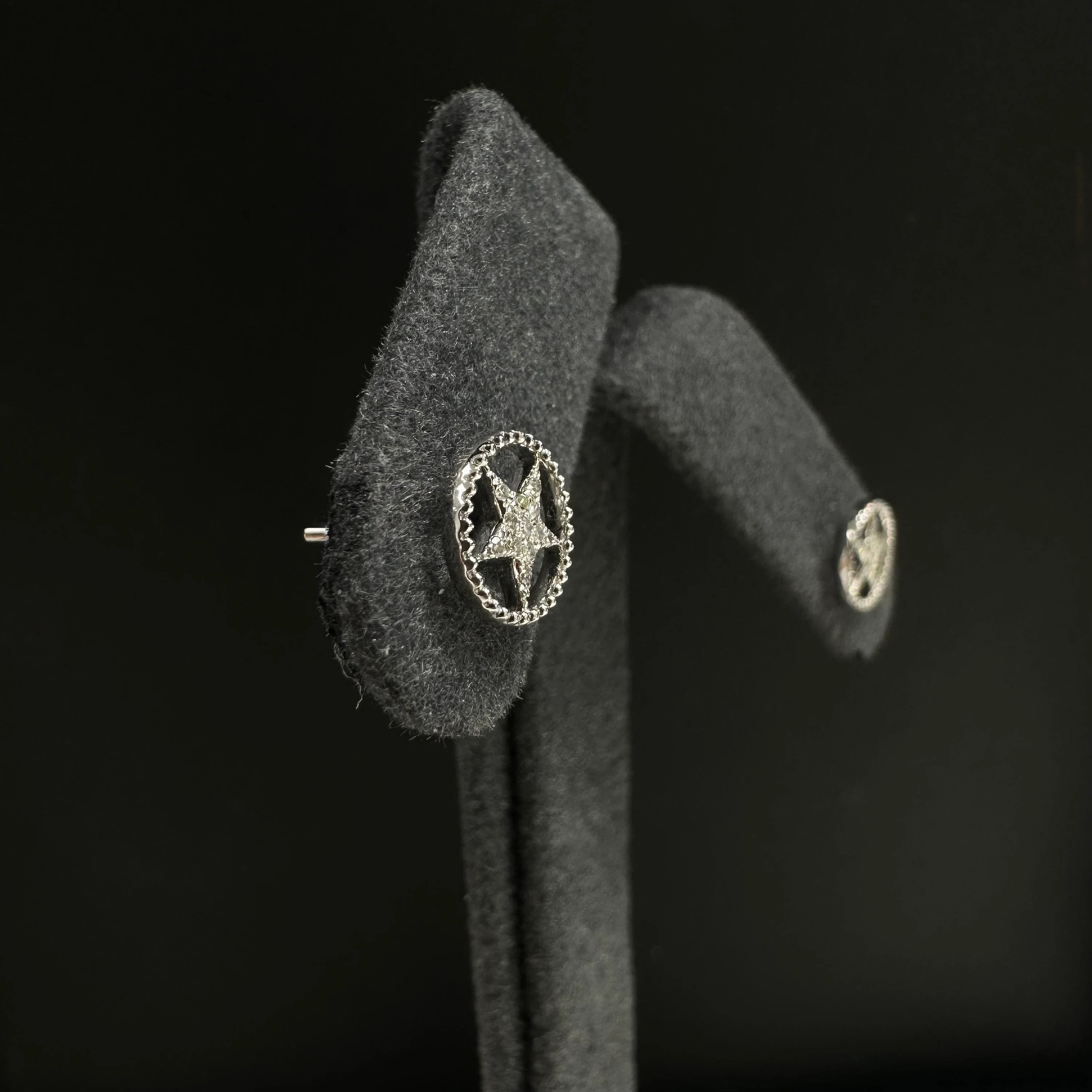 Circled Star Diamond Studs