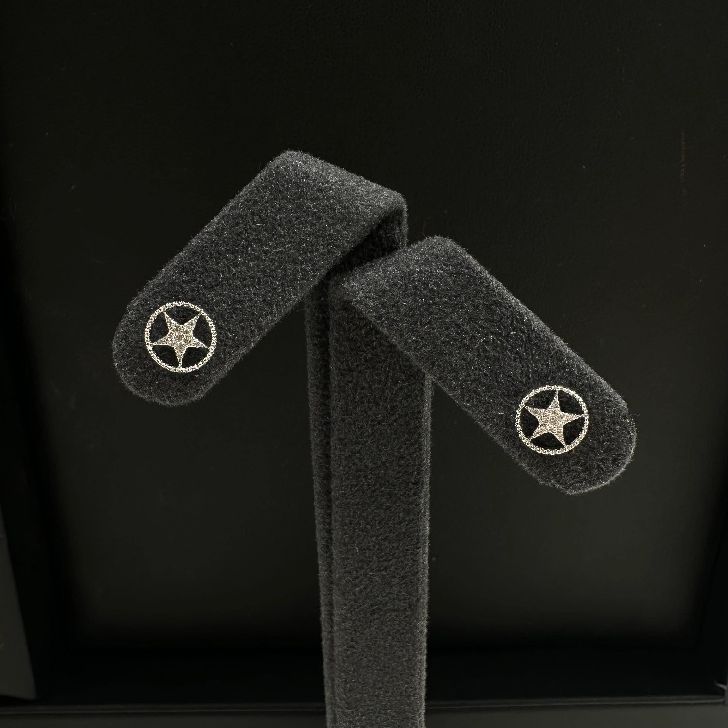Circled Star Diamond Studs