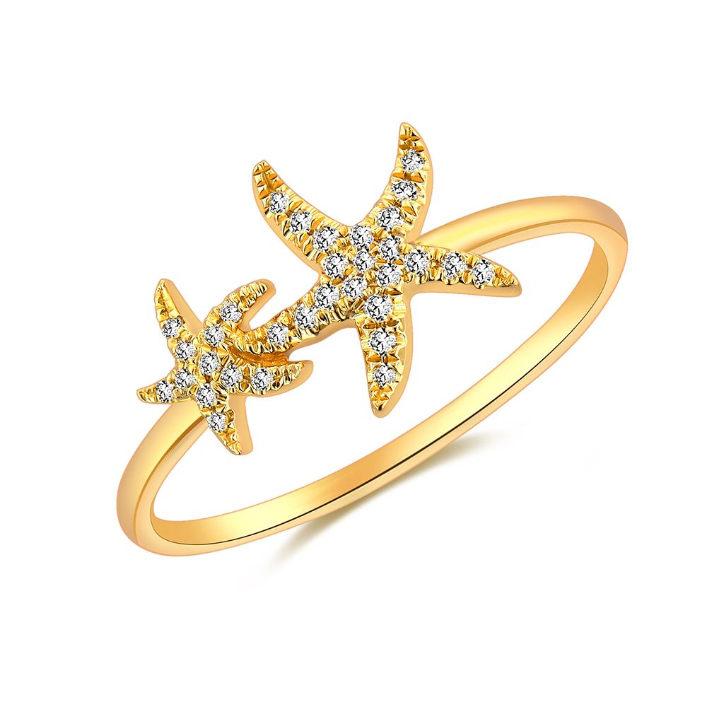 Diamond Star Fish Ring