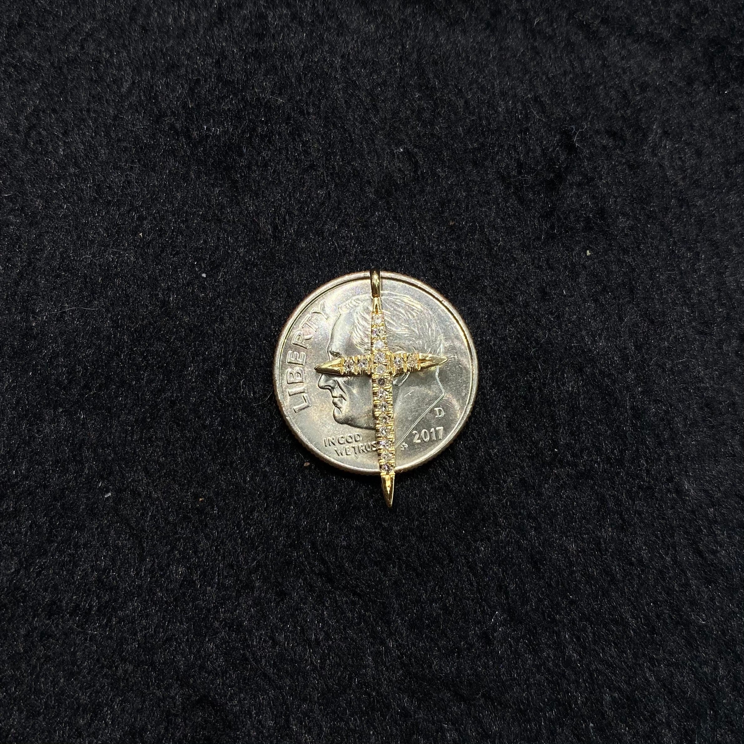 Diamond Cross Charm 12X20mm