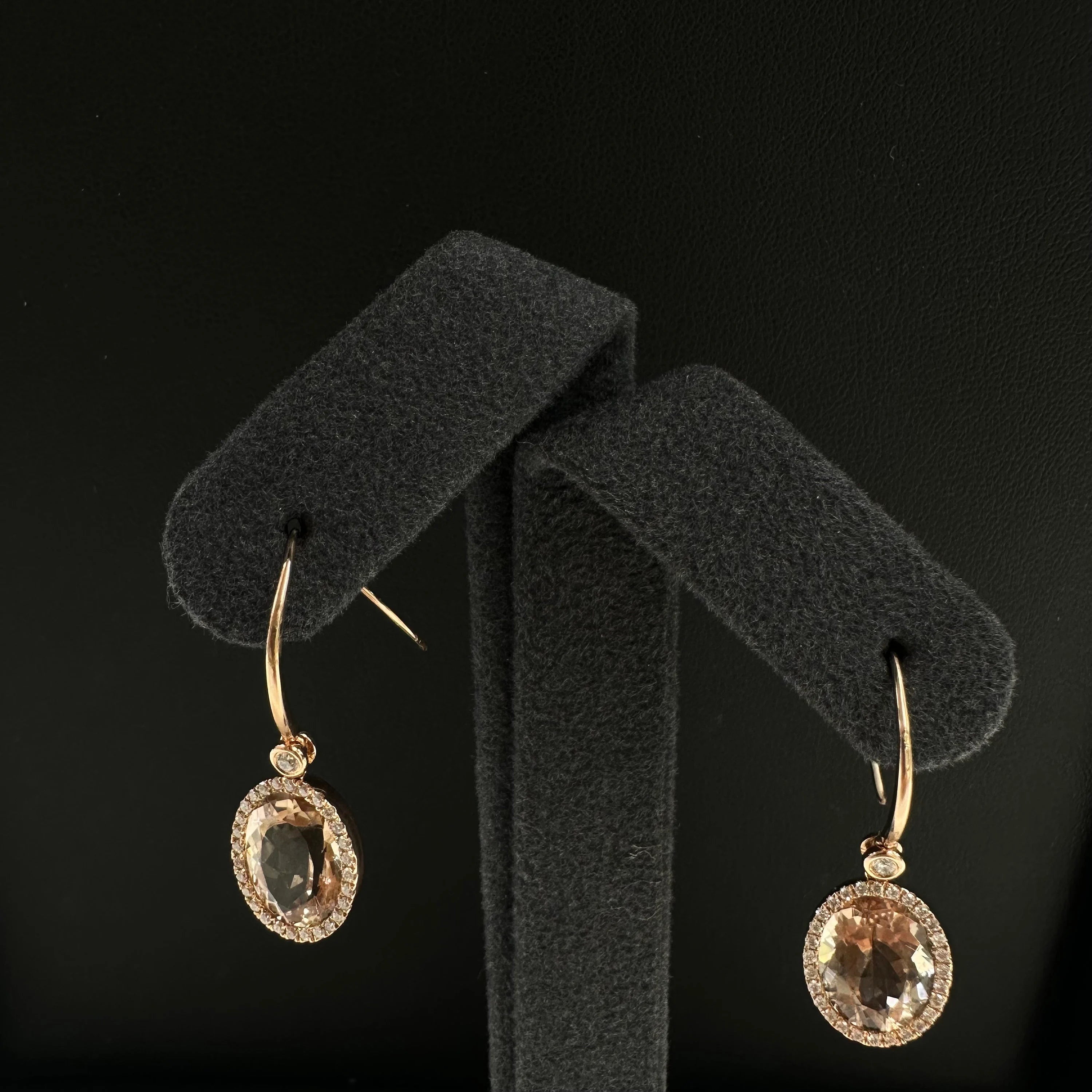 Diamond Morganite Earrings