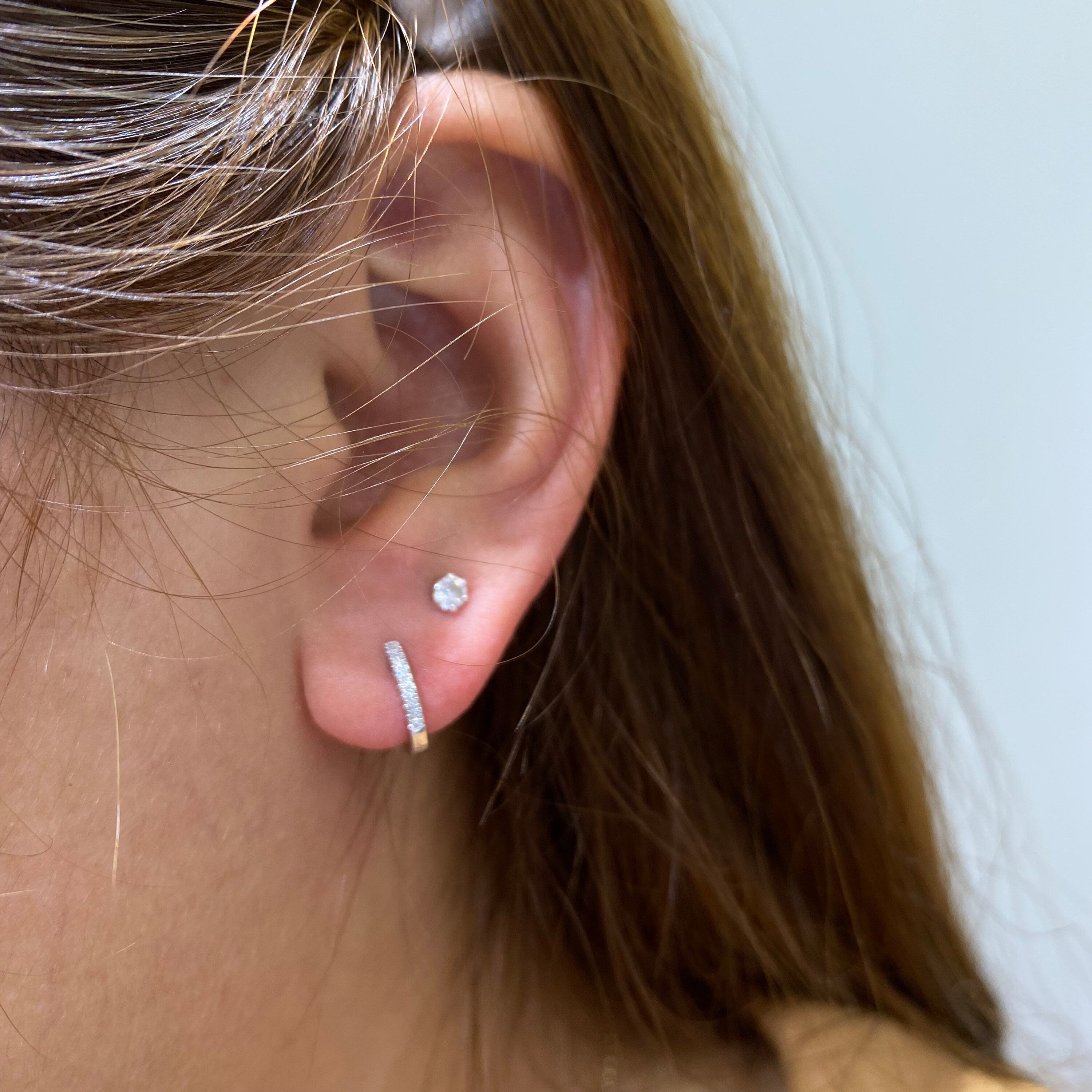 Diamond Studded Mini Hoops