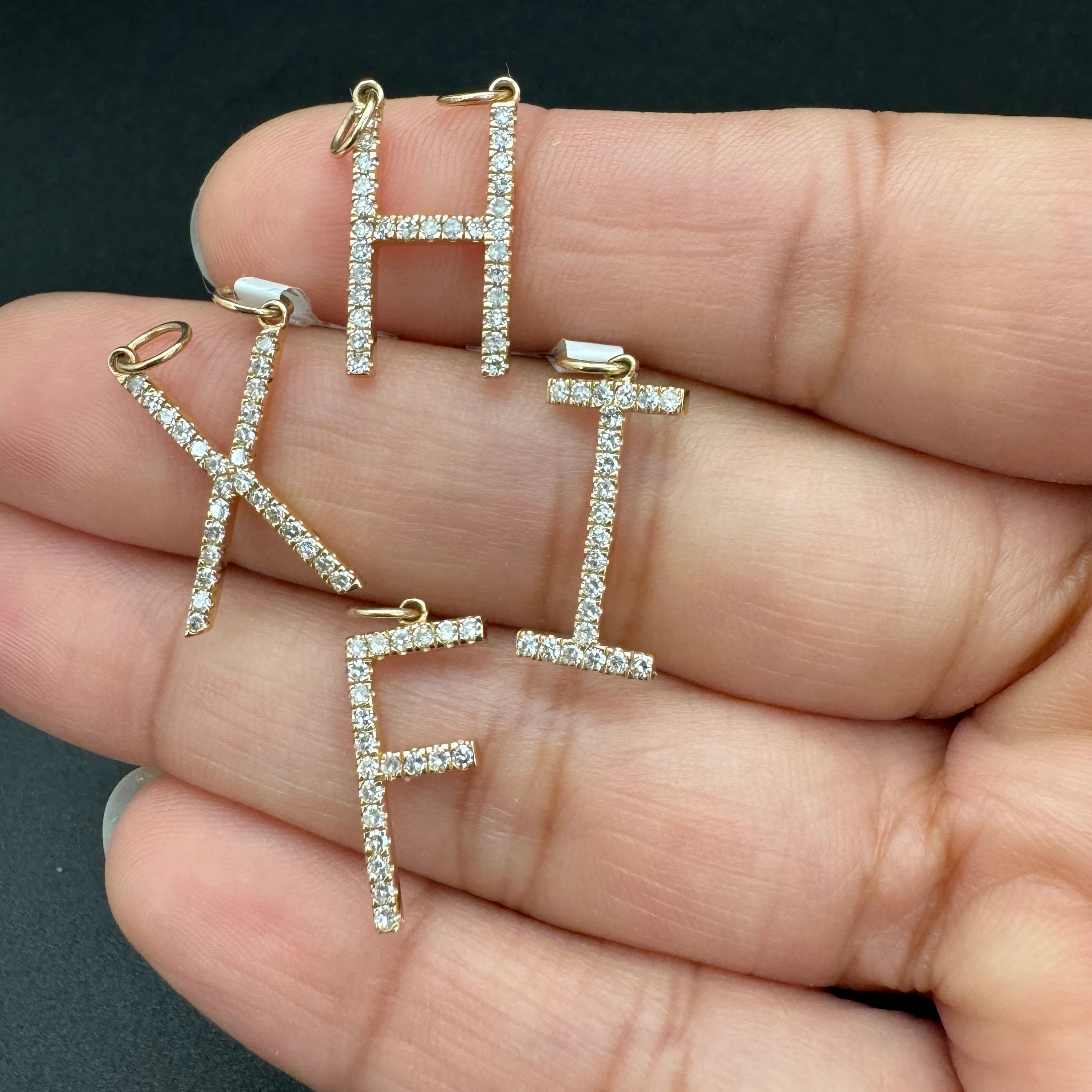 Diamond Alphabet Initial Letter C Pendant 15mm