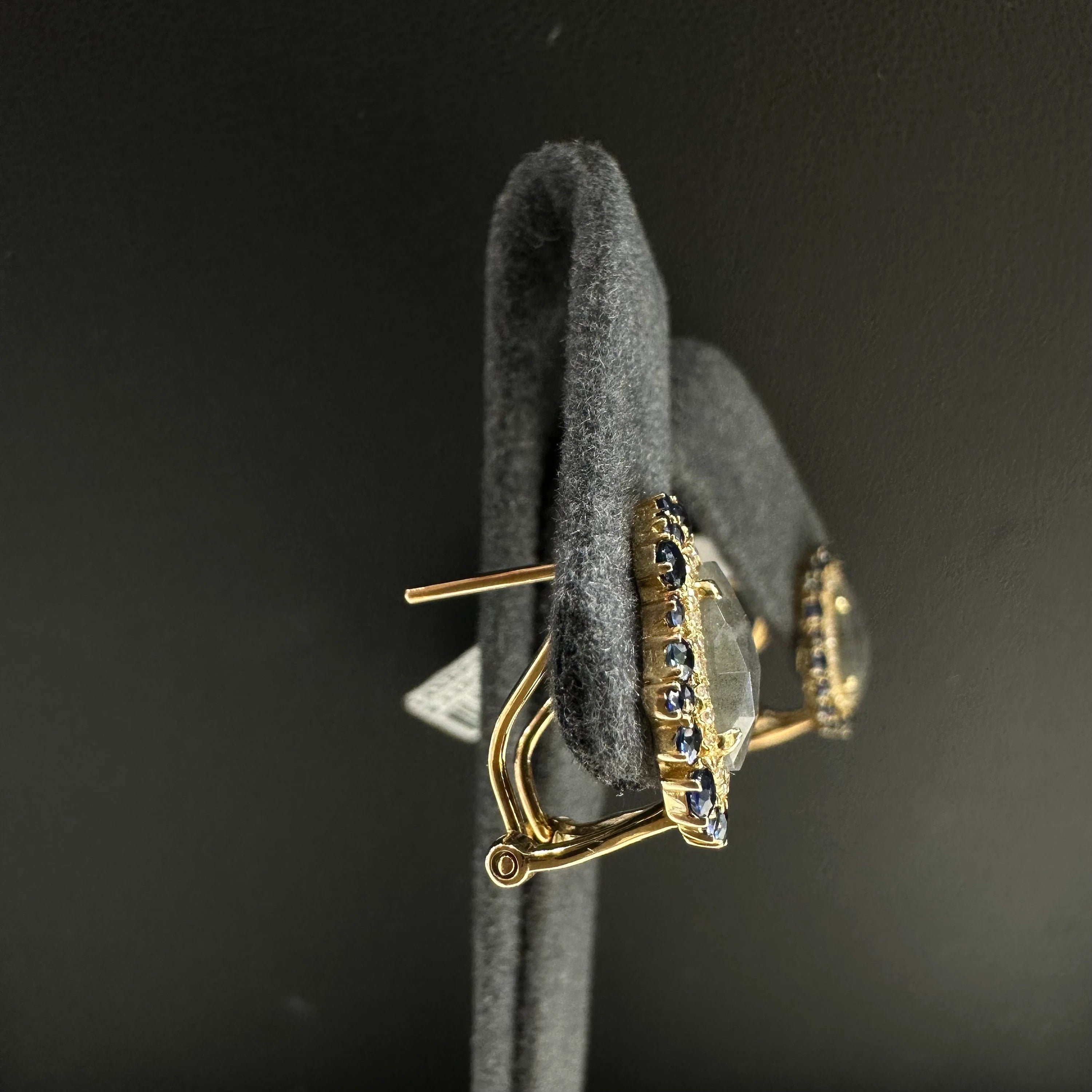 Diamond Multi Gemstone Ear Studs