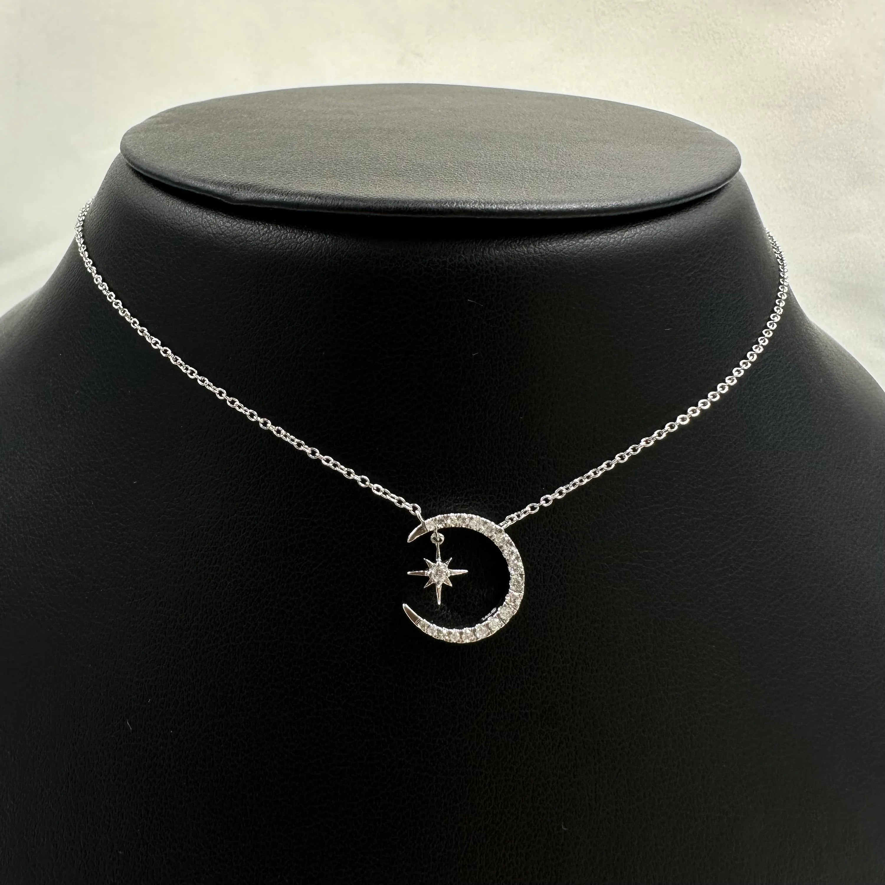 Diamond Star Moon Necklace