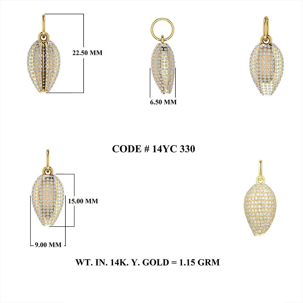 Diamond Paved Conch Shell Charm