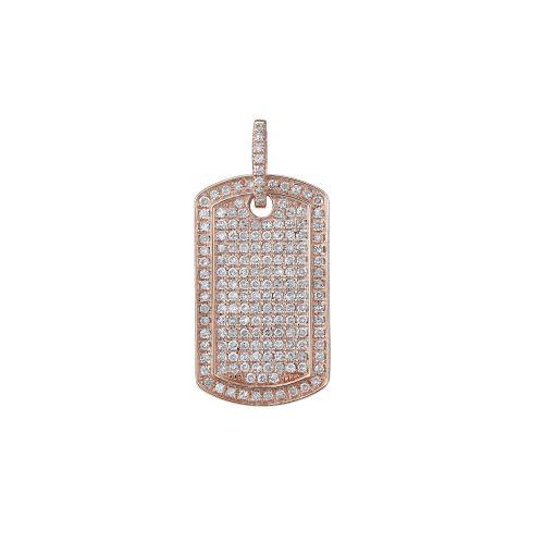 Diamond Paved Dog Tag Pendant