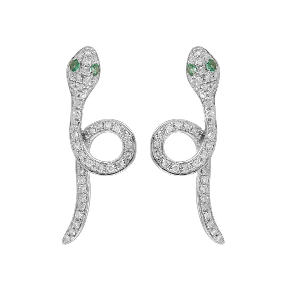 Diamond Snake Earrings