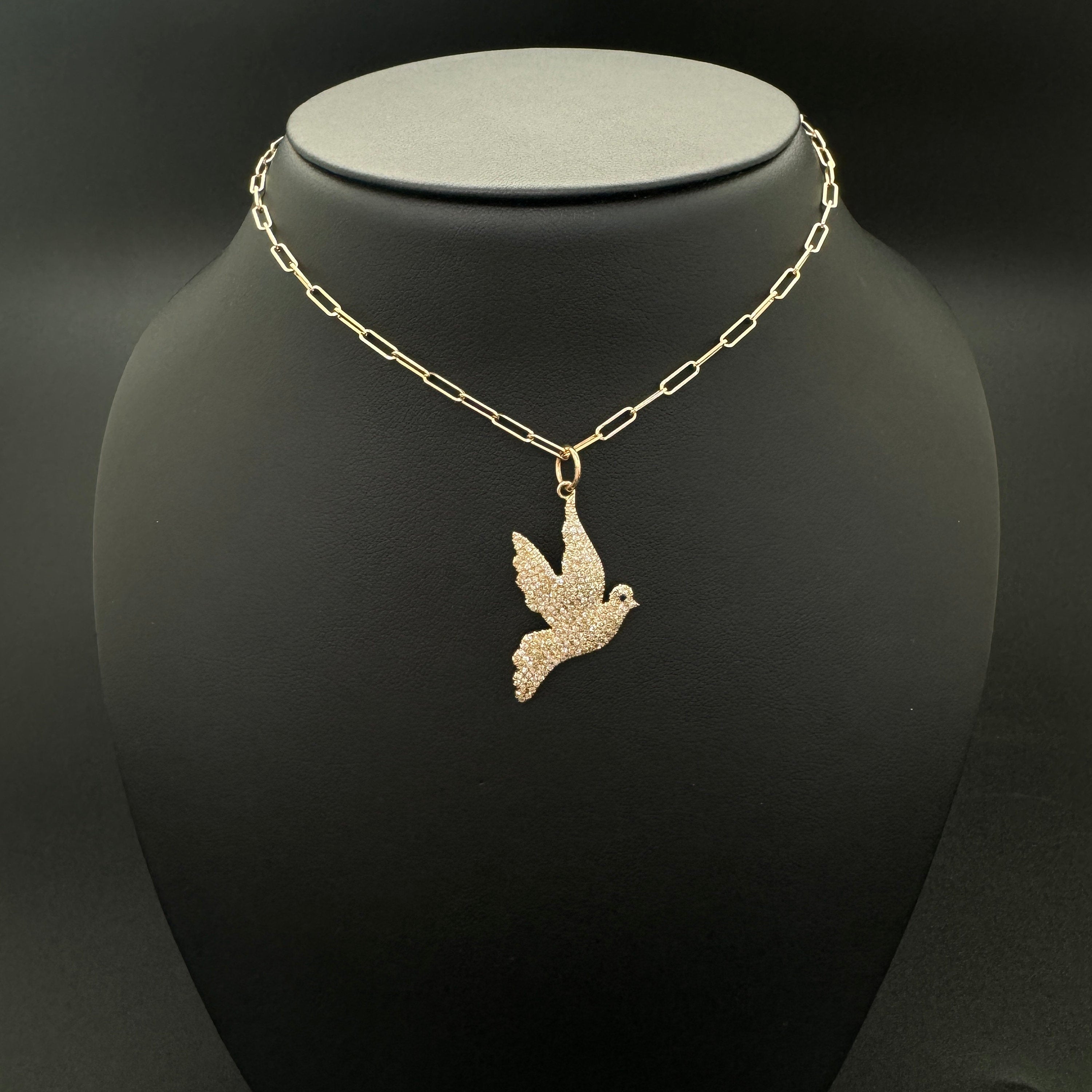 Diamond Pigeon Symbol Pendant