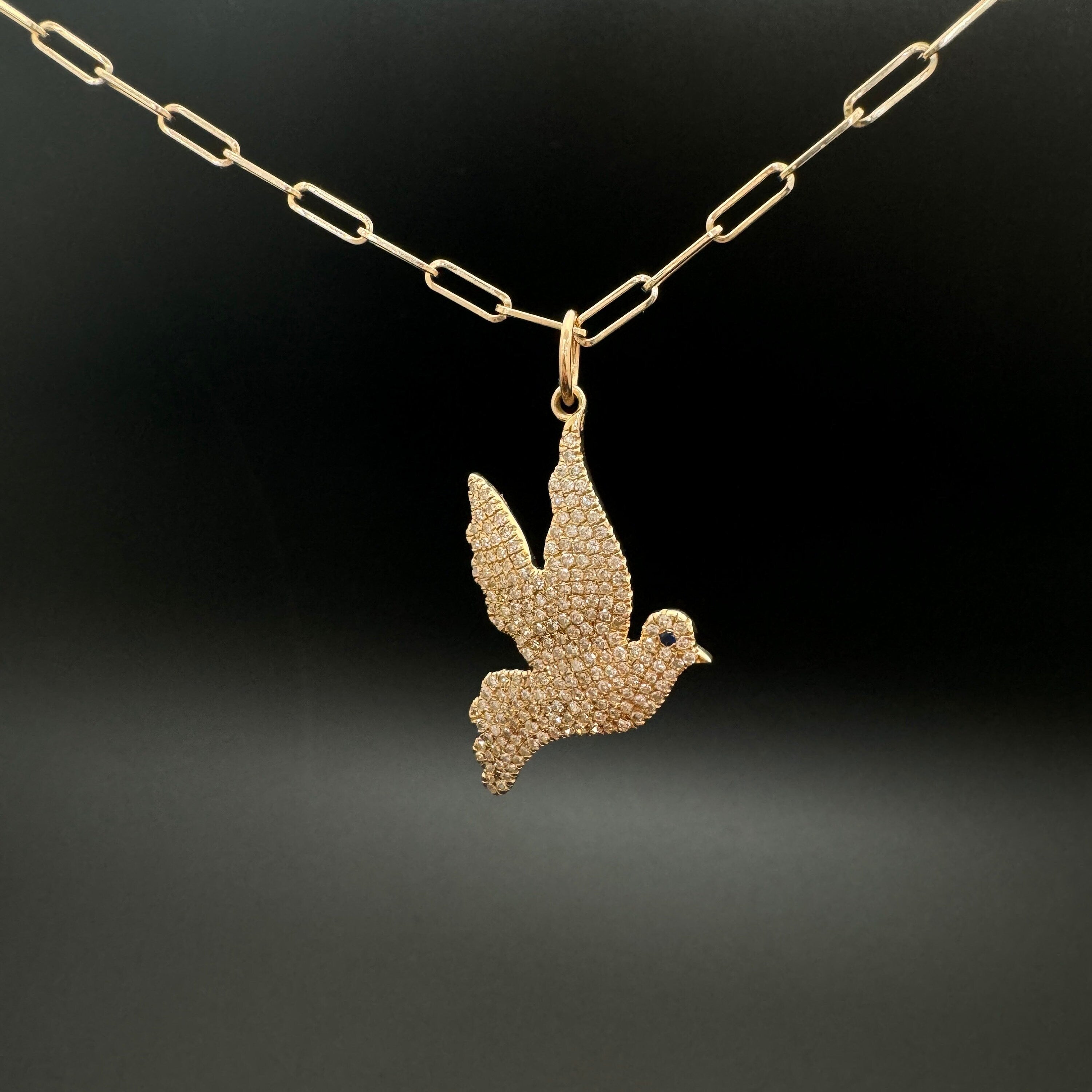 Diamond Pigeon Symbol Pendant