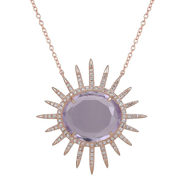 Diamond Pink Amethyst Necklace