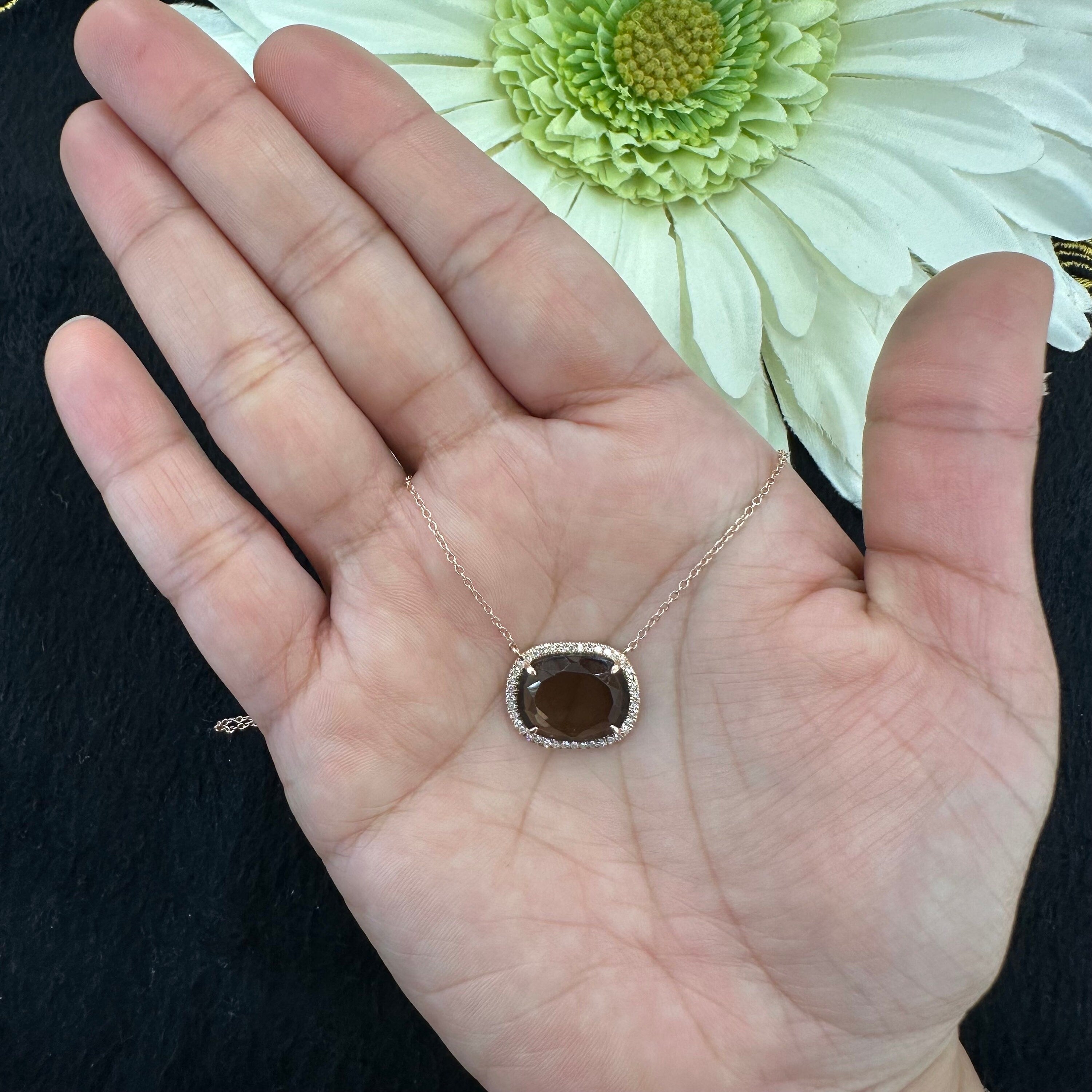 Diamond Smoky Necklace Stone