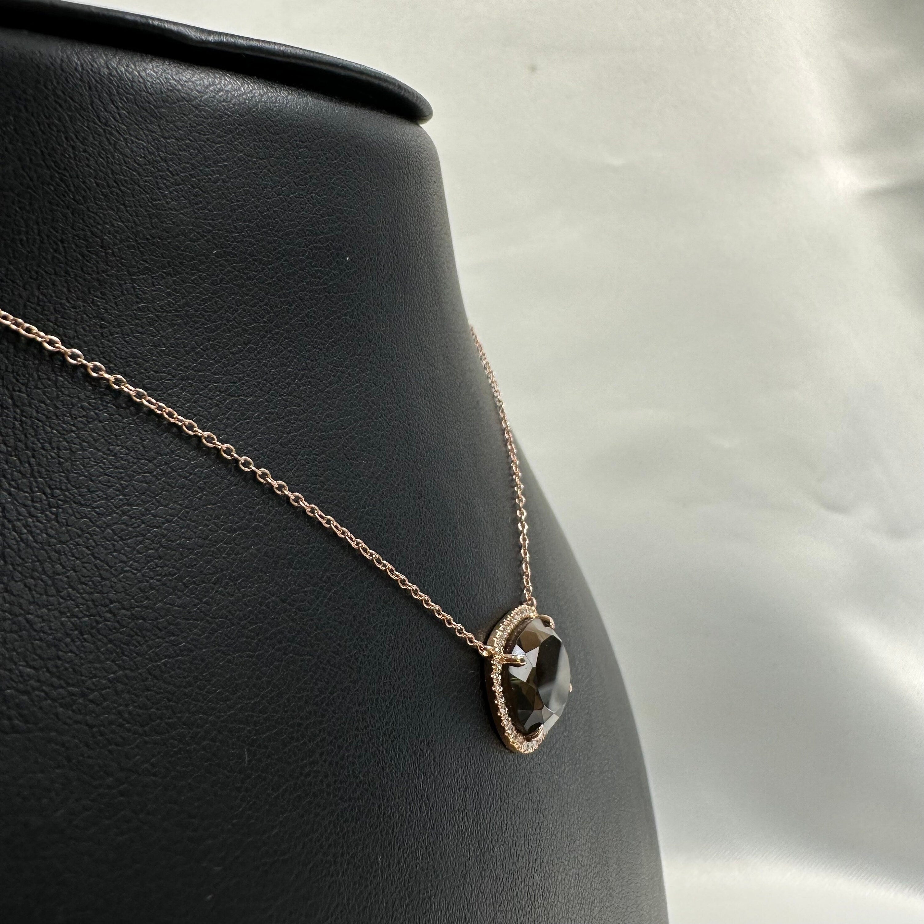 Diamond Smoky Necklace Stone