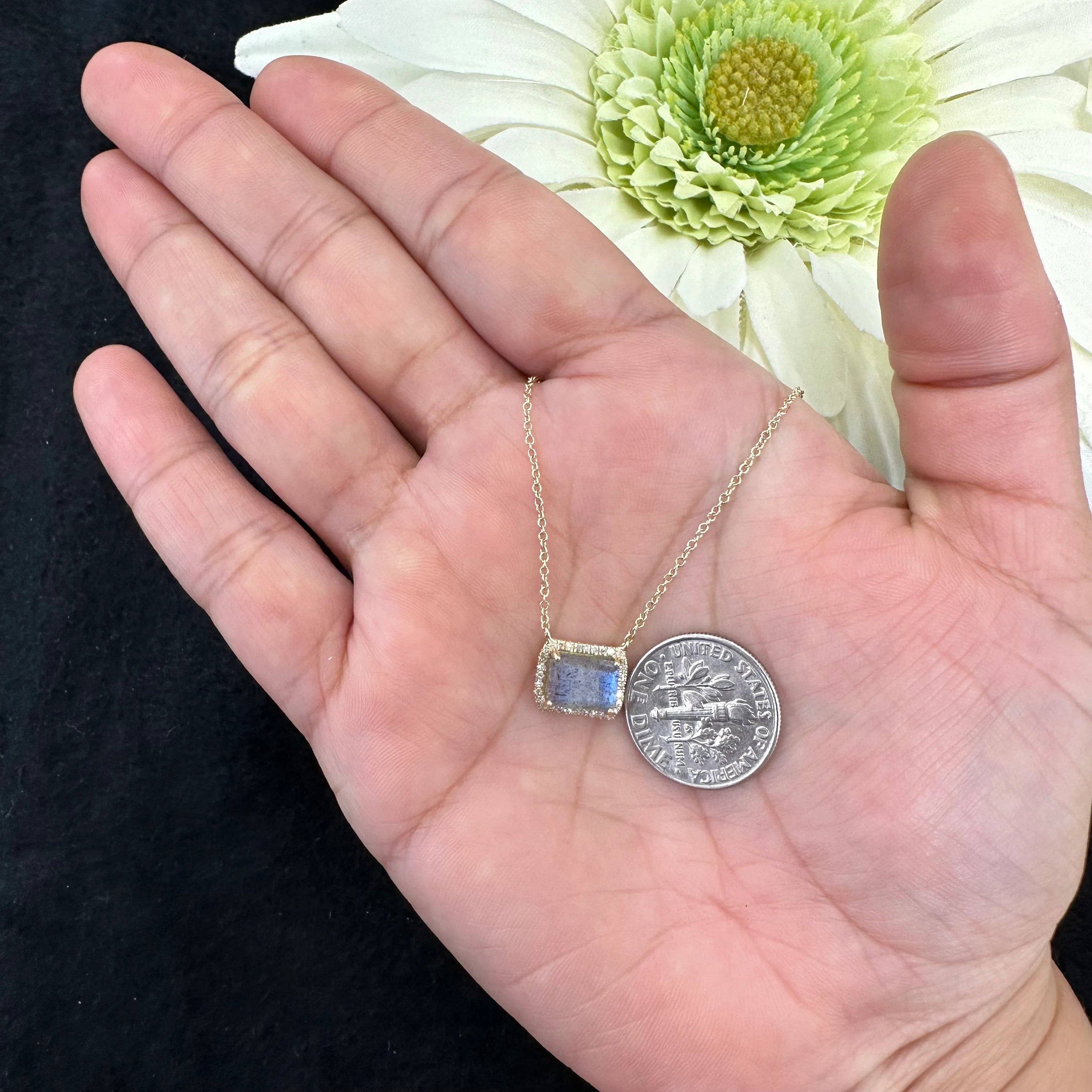 Diamond Square Labradorite Necklace