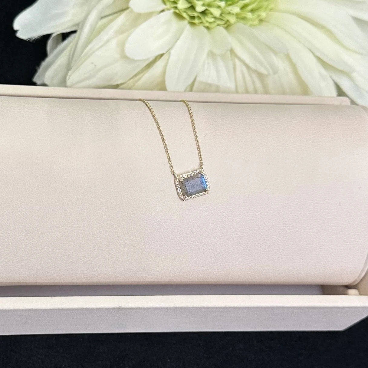 Diamond Square Labradorite Necklace