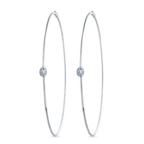 Diamond Studded Sleek Hoops