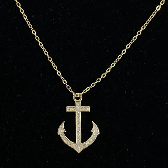 Diamond Anchor Charm