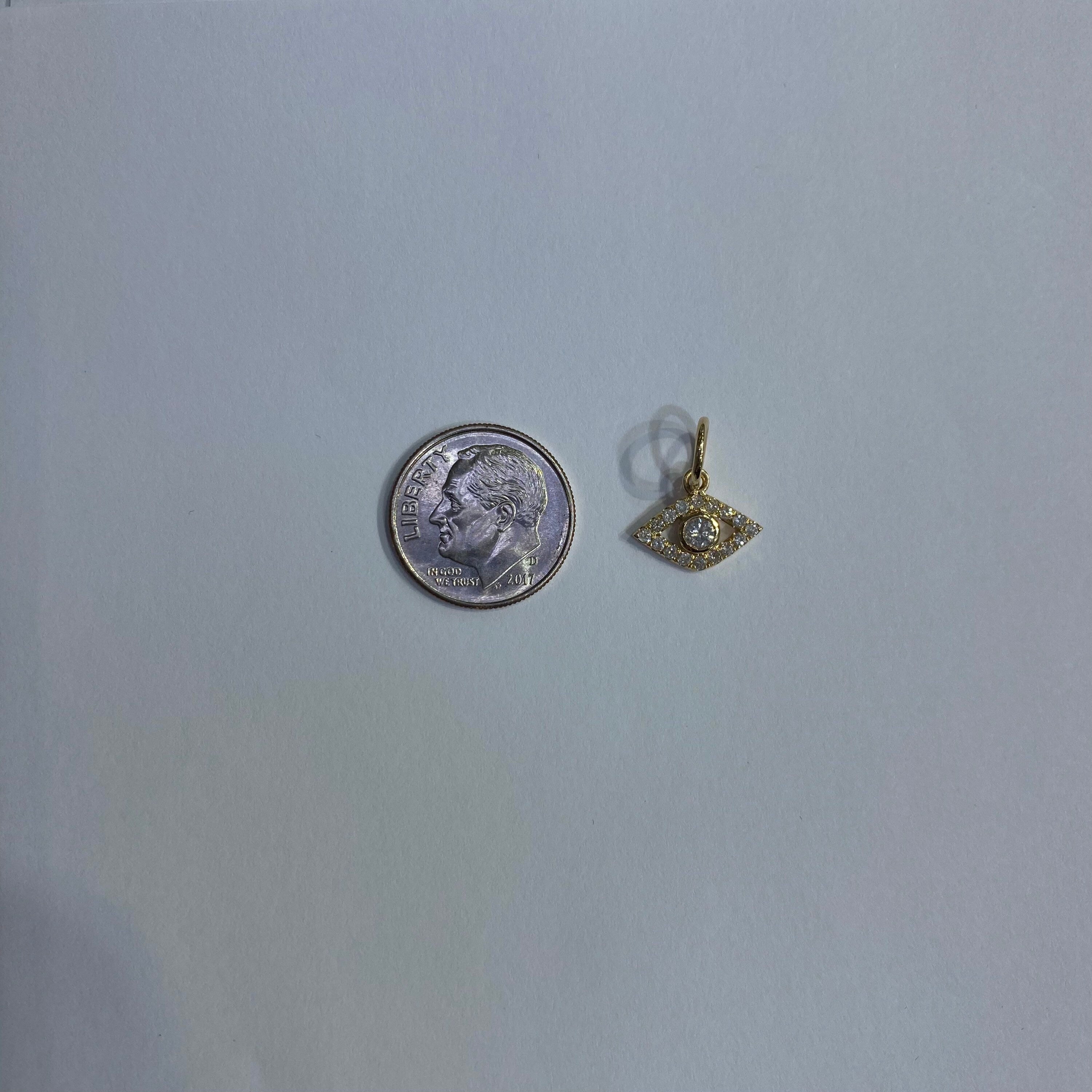 Diamond & Cubic zirconia Eye Charm 12.5mm