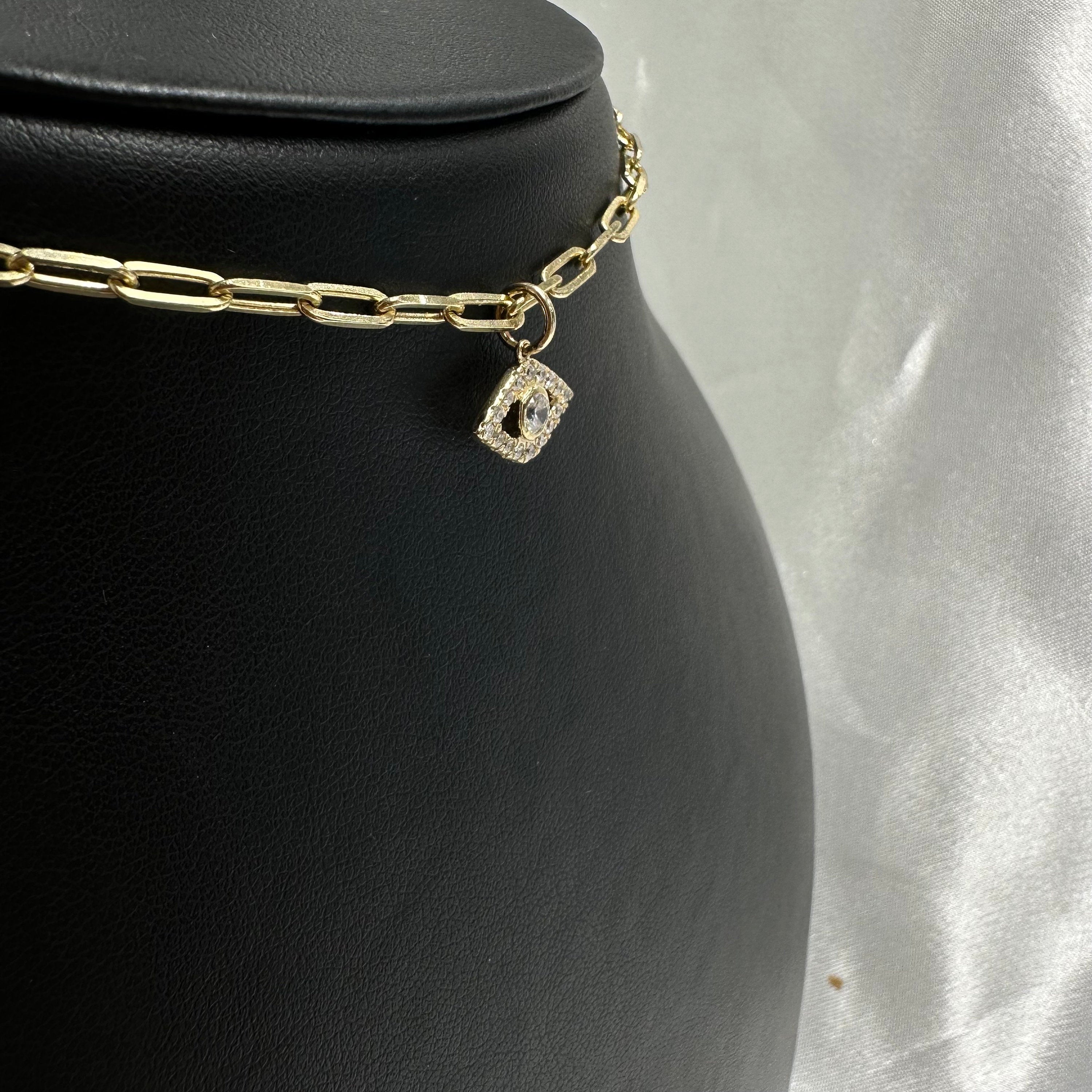 Diamond & Cubic zirconia Eye Charm 12.5mm