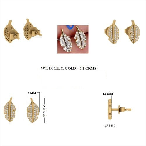 Diamond Leaf Studs