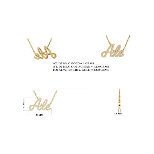 Diamond Ale Custom Name Necklace