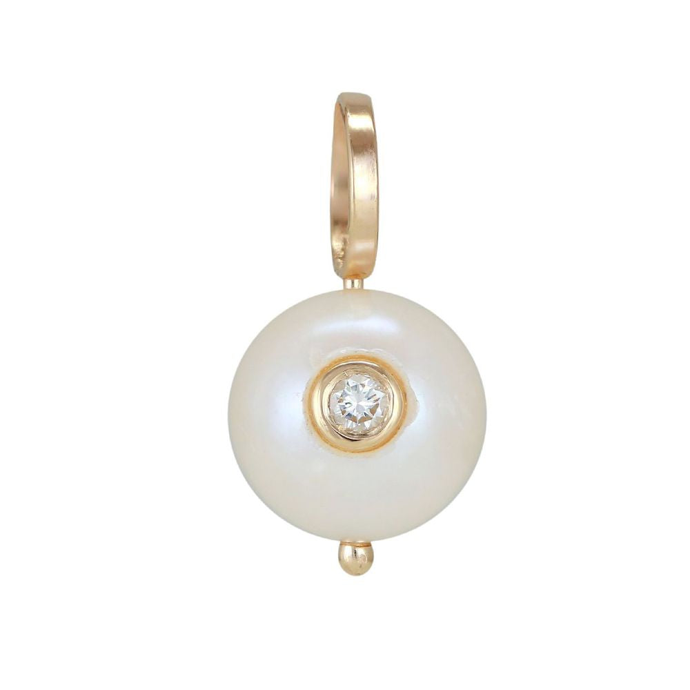 Diamond Stud Pearl Pendant