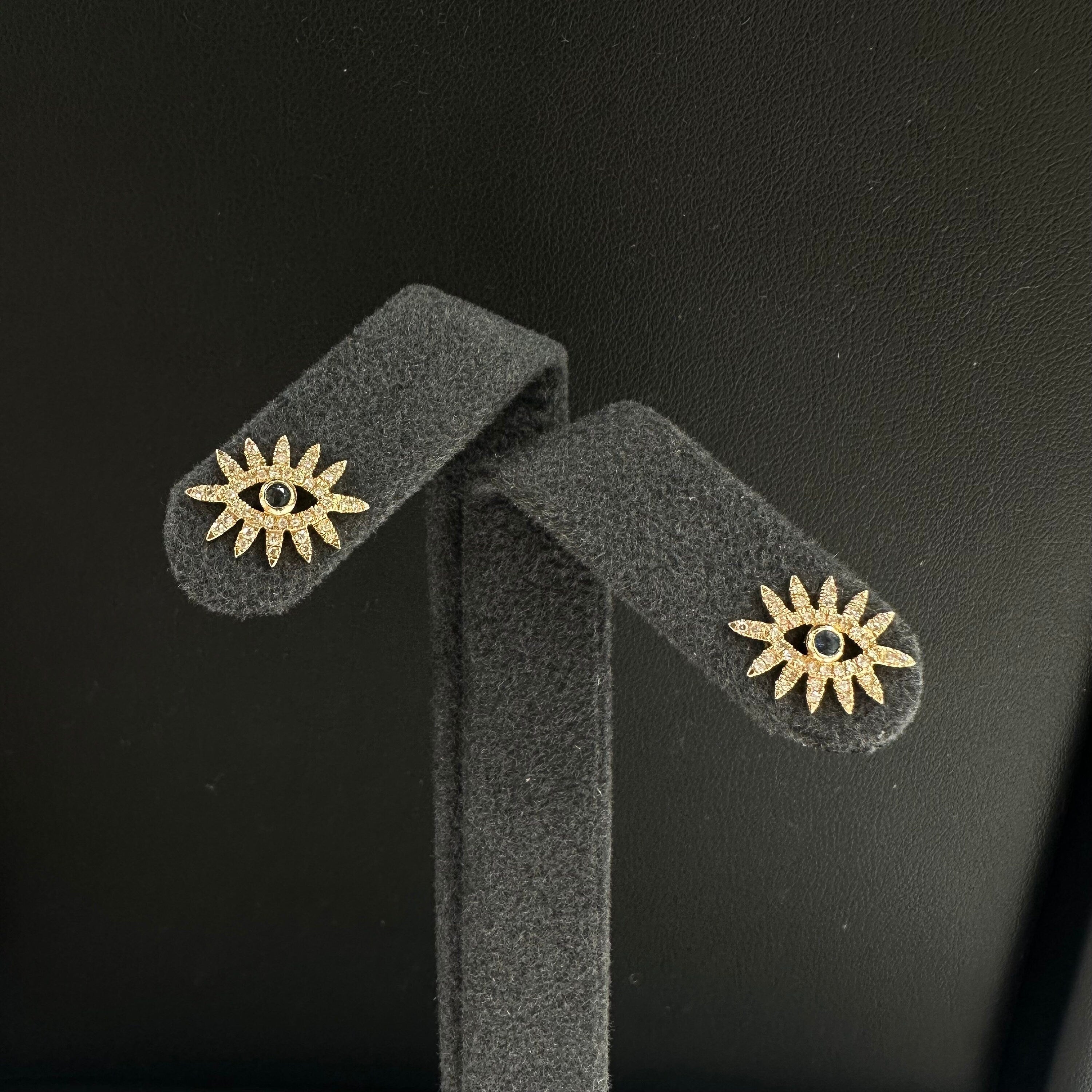 Blue Sapphire Eye Studs