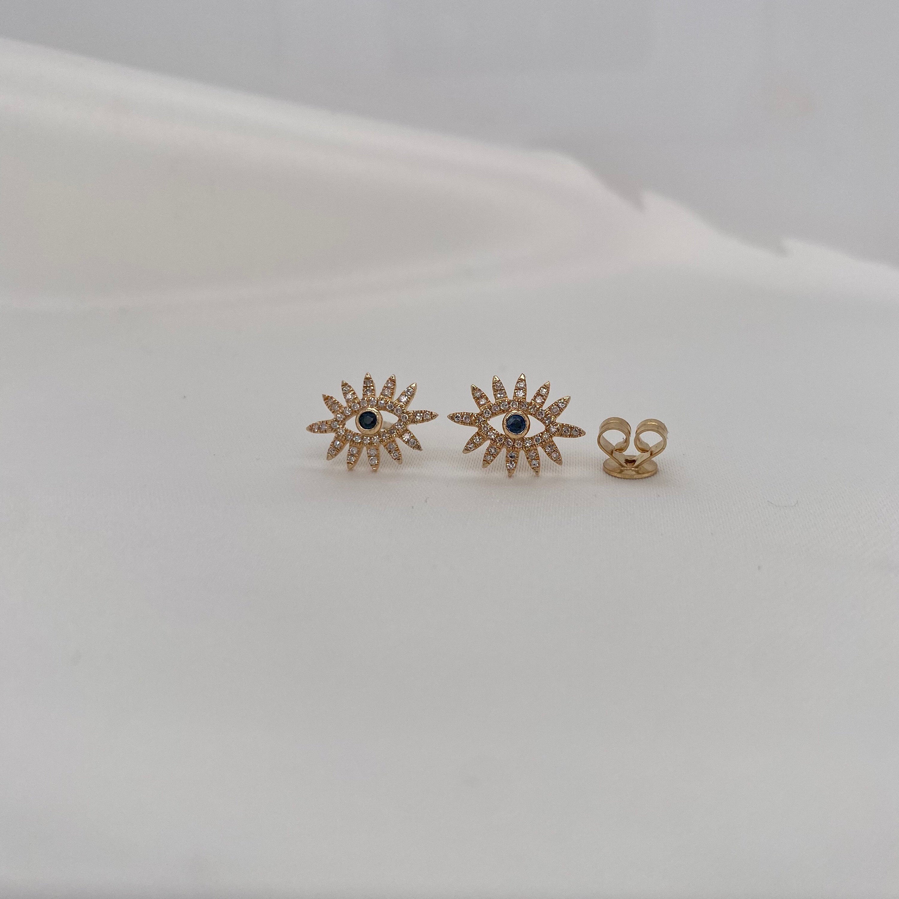 Blue Sapphire Eye Studs