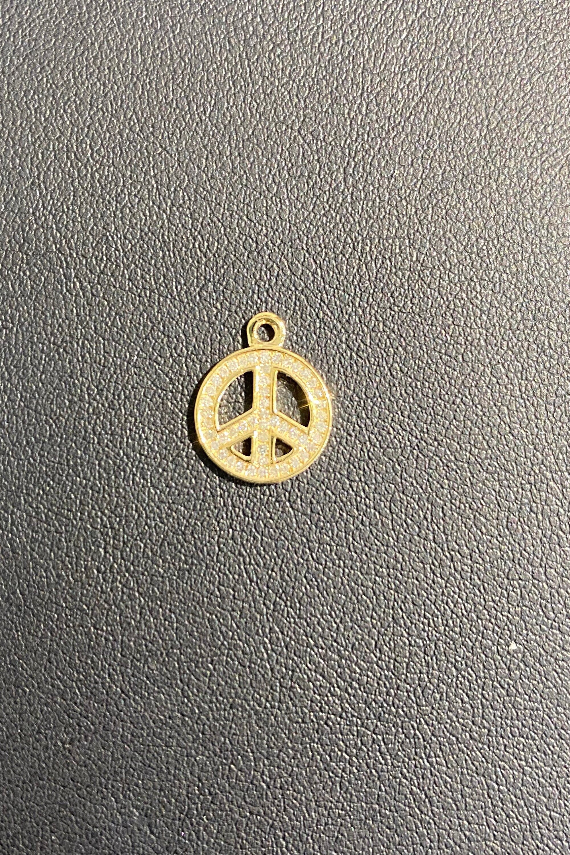 Diamond Peace Symbol Charm 11mm
