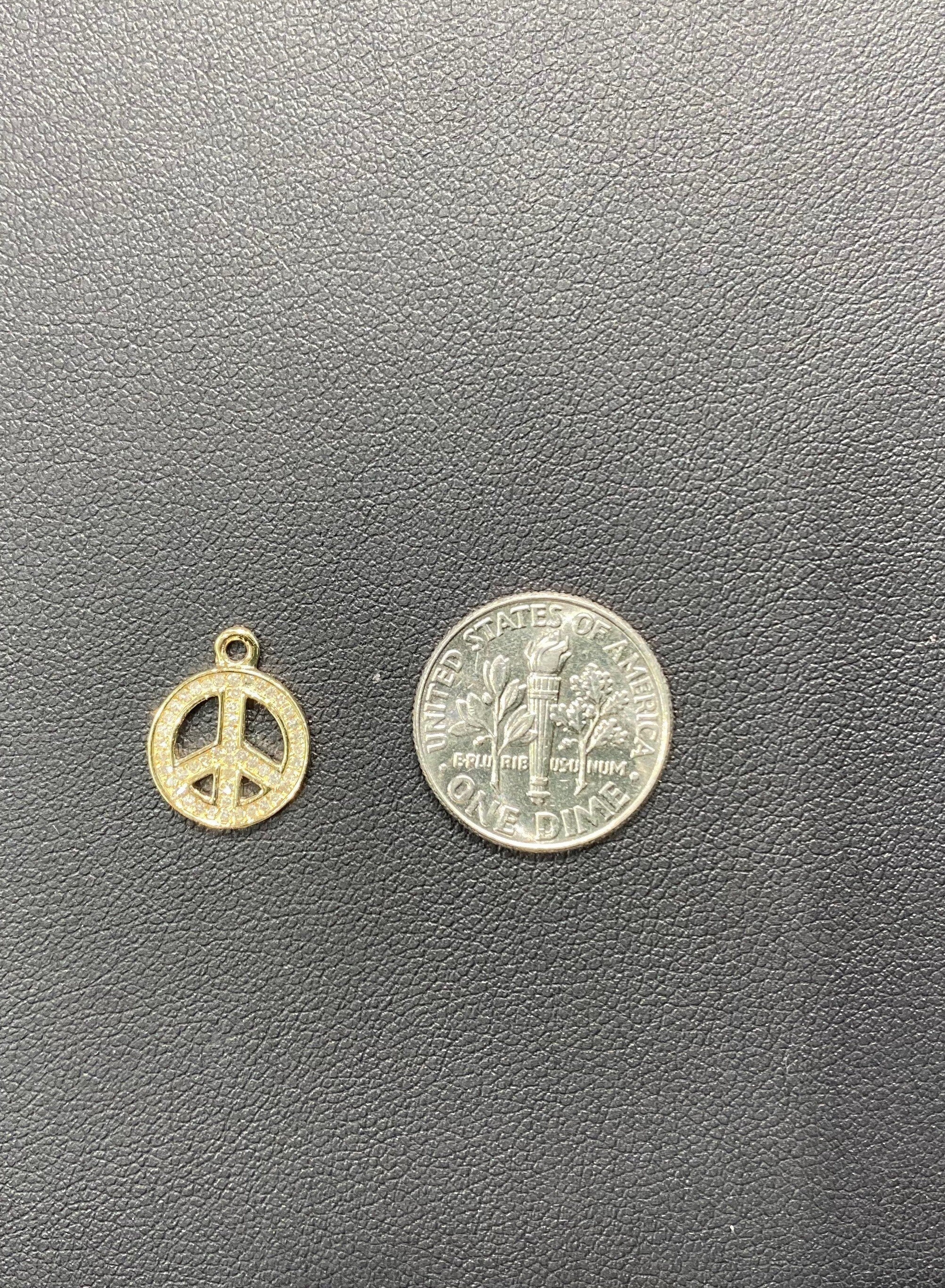 Diamond Peace Symbol Charm 11mm