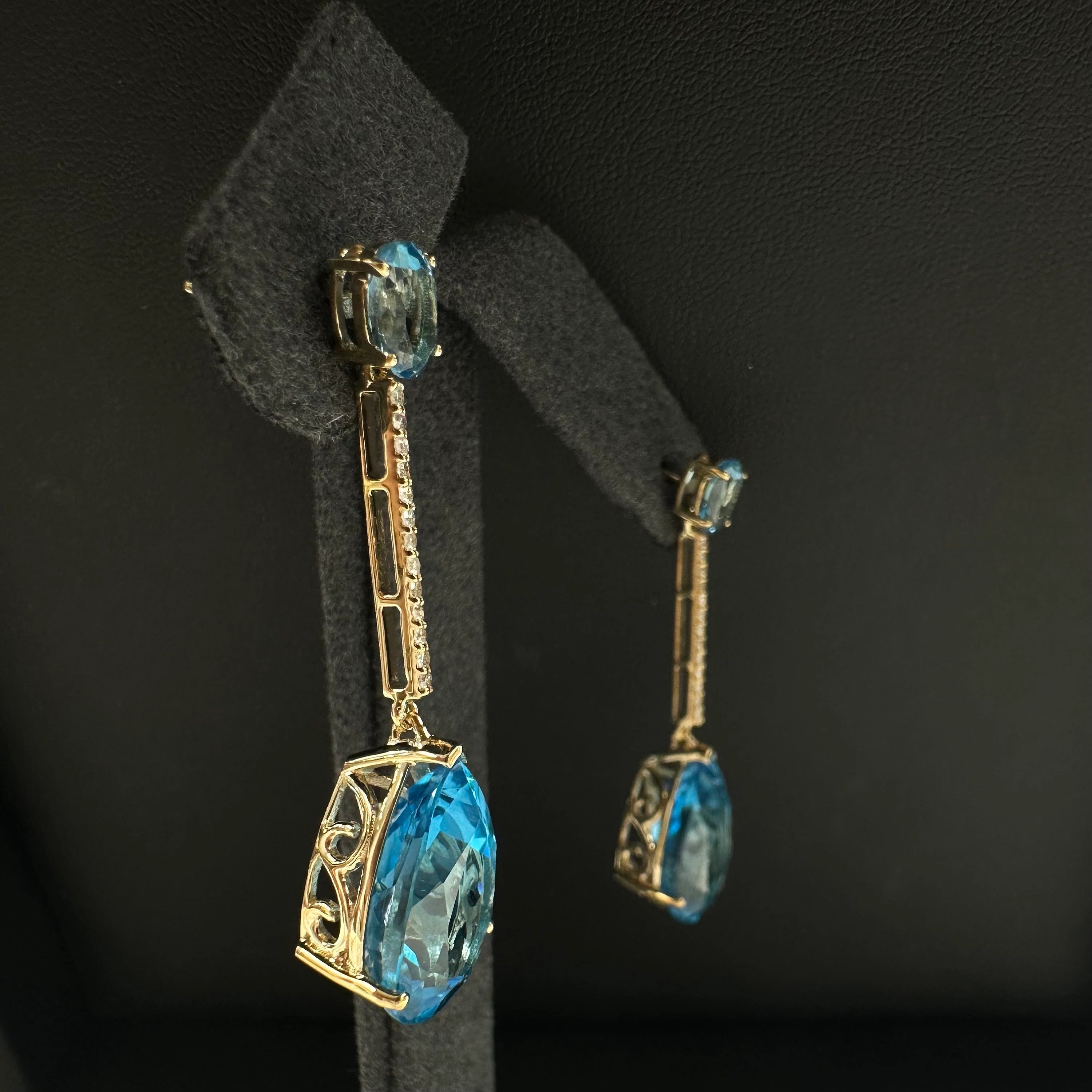 Blue Topaz Dangle Earrings