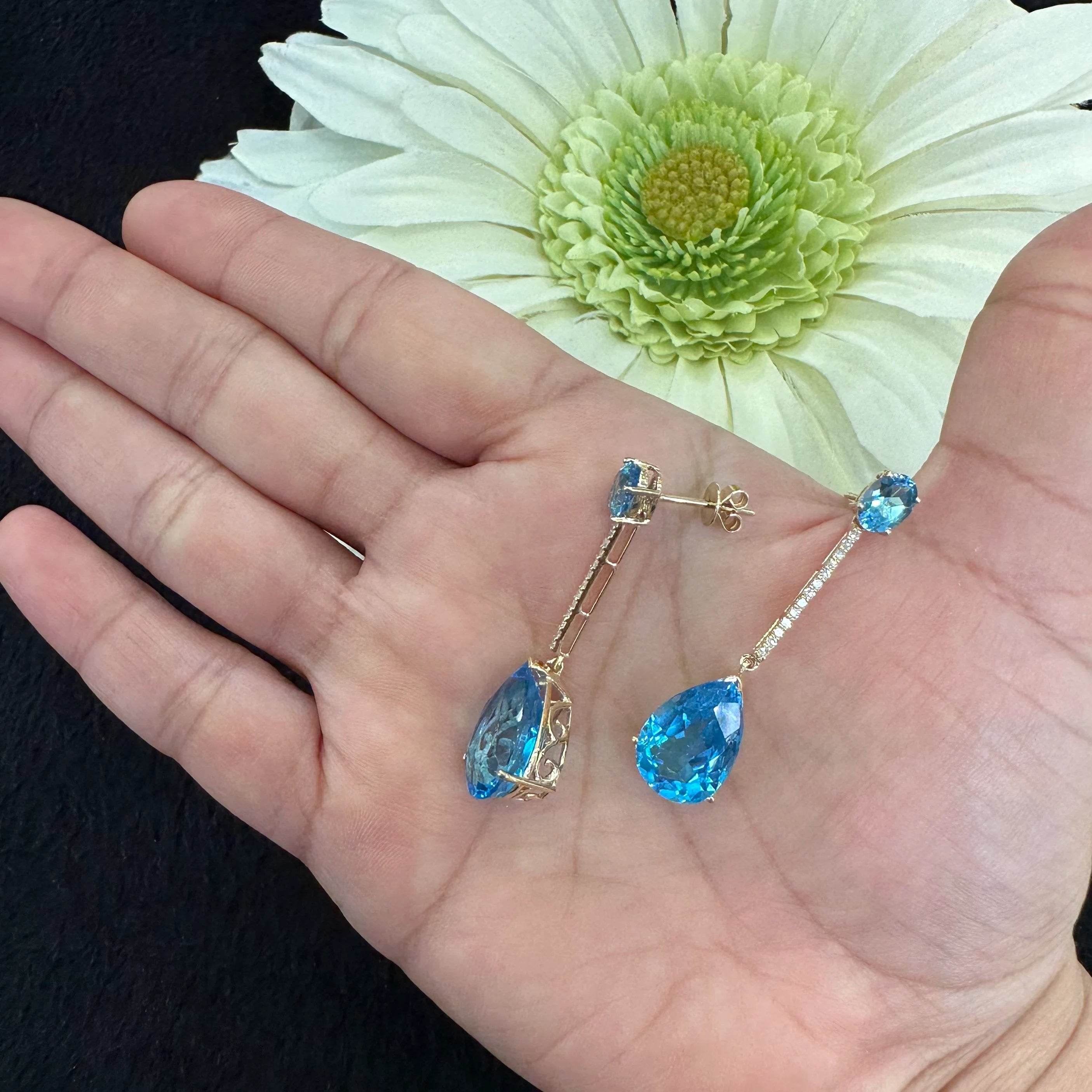 Blue Topaz Dangle Earrings