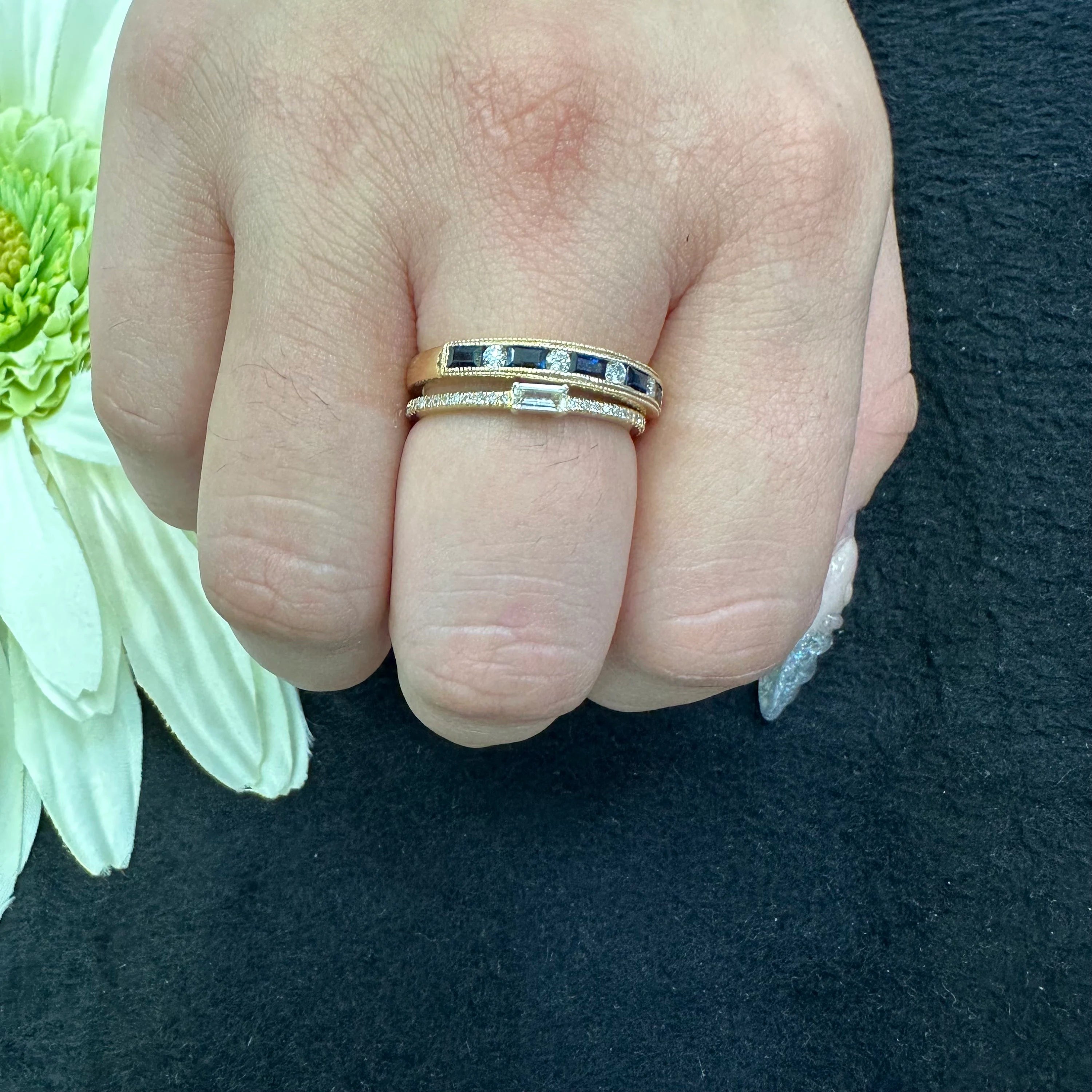 Blue Sapphire Baguette Ring