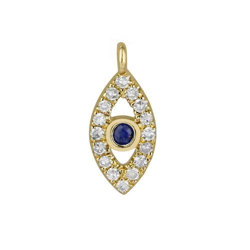 Blue Sapphire Eye Charm