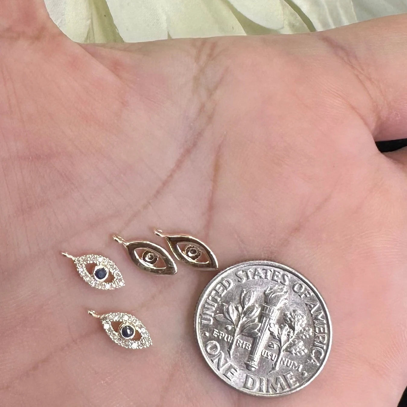 Blue Sapphire Eye Charm