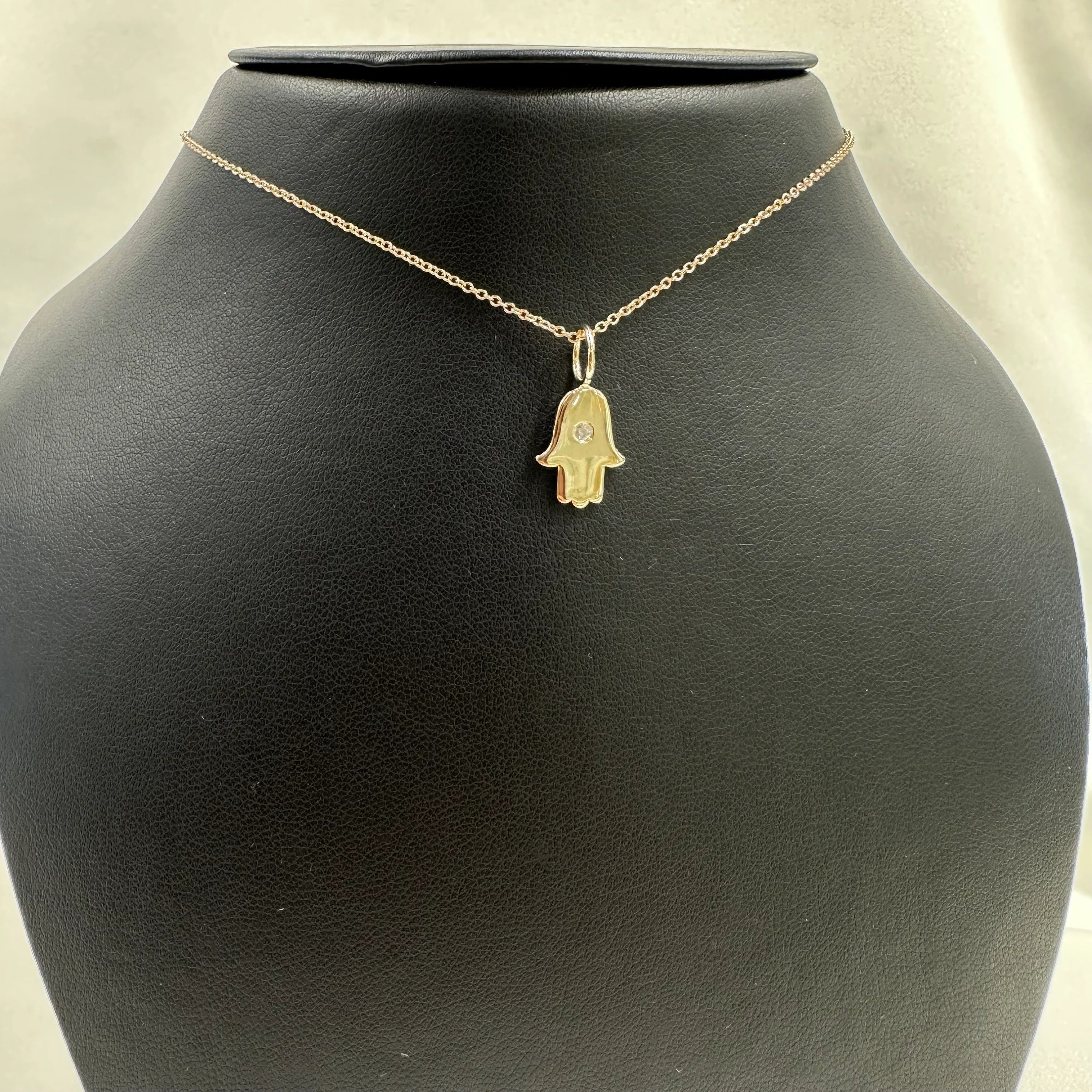 Diamond Hamsa Charm 13.20x10.50mm