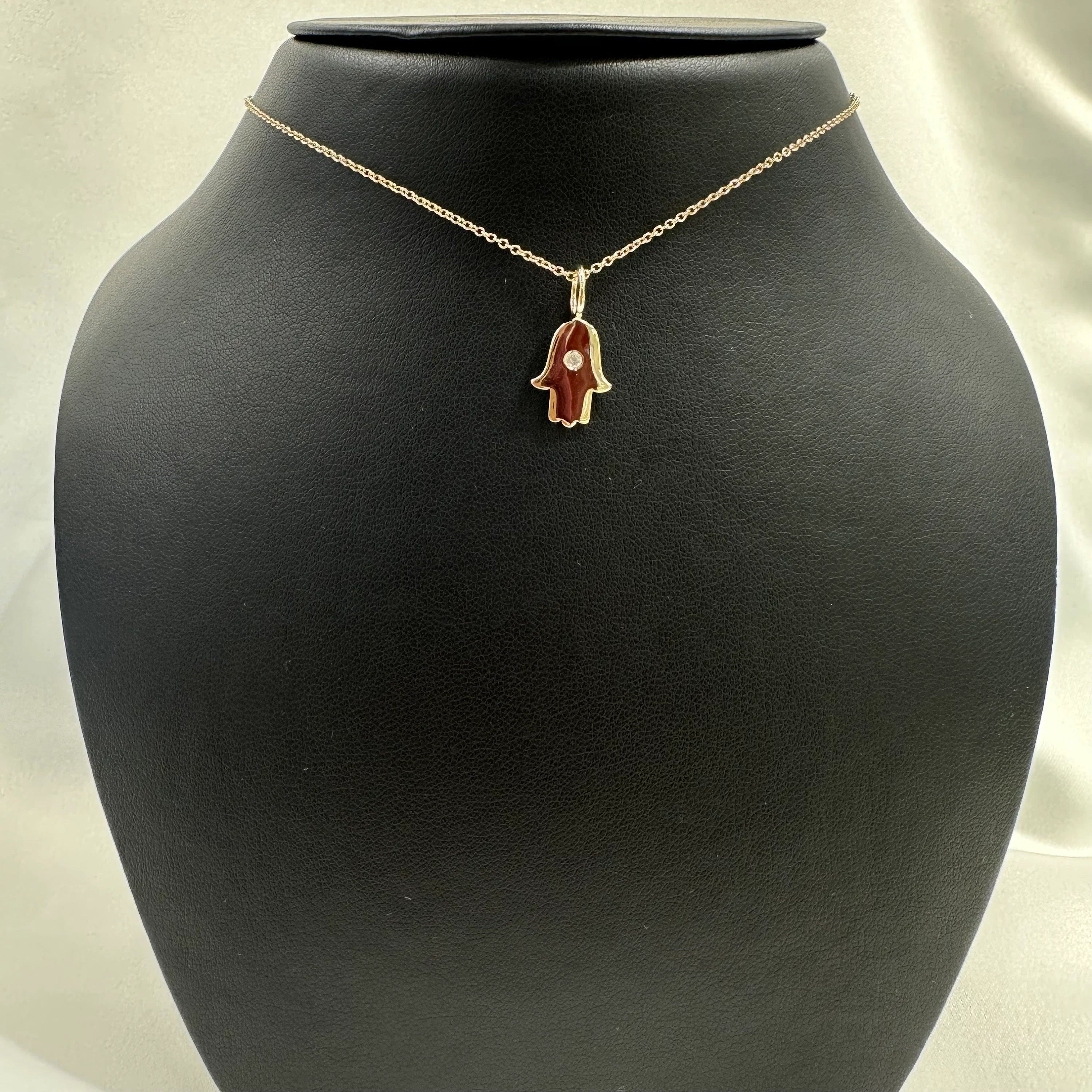 Diamond Hamsa Charm 13.20x10.50mm