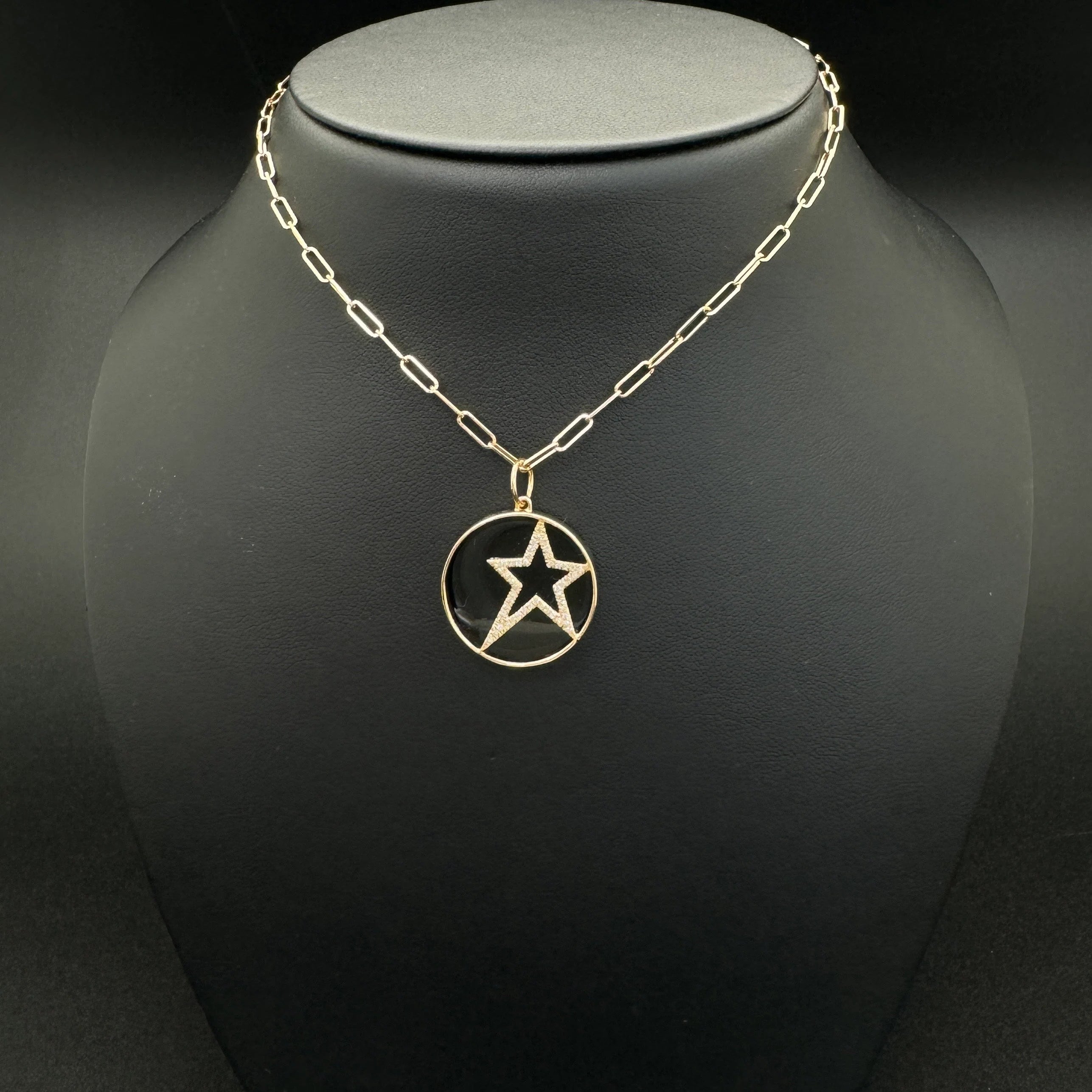 Diamond & Labradorite Star Pendant 20mm