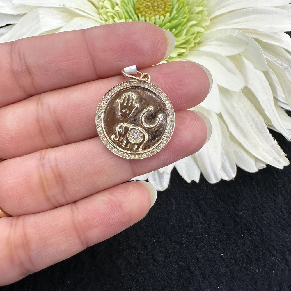 3 Charm Disc Pendant