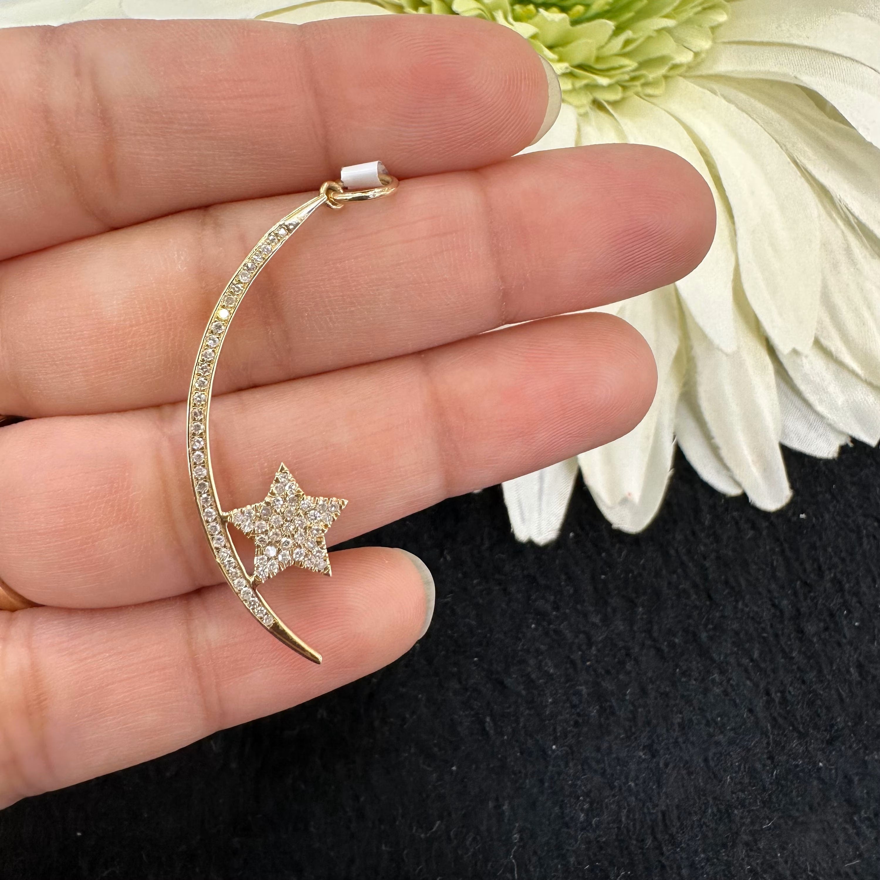 Diamond Moon Star Charm
