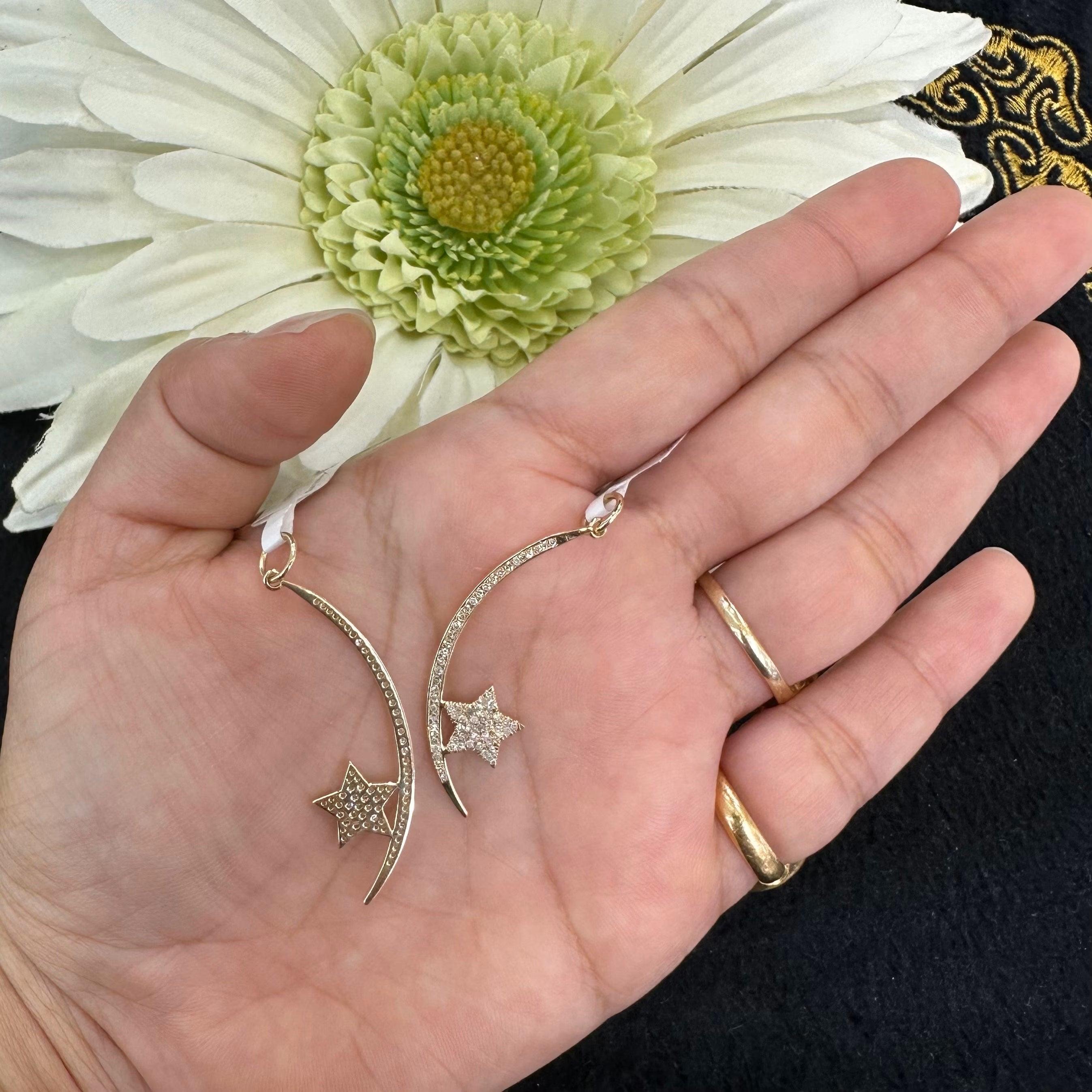 Diamond Moon Star Charm